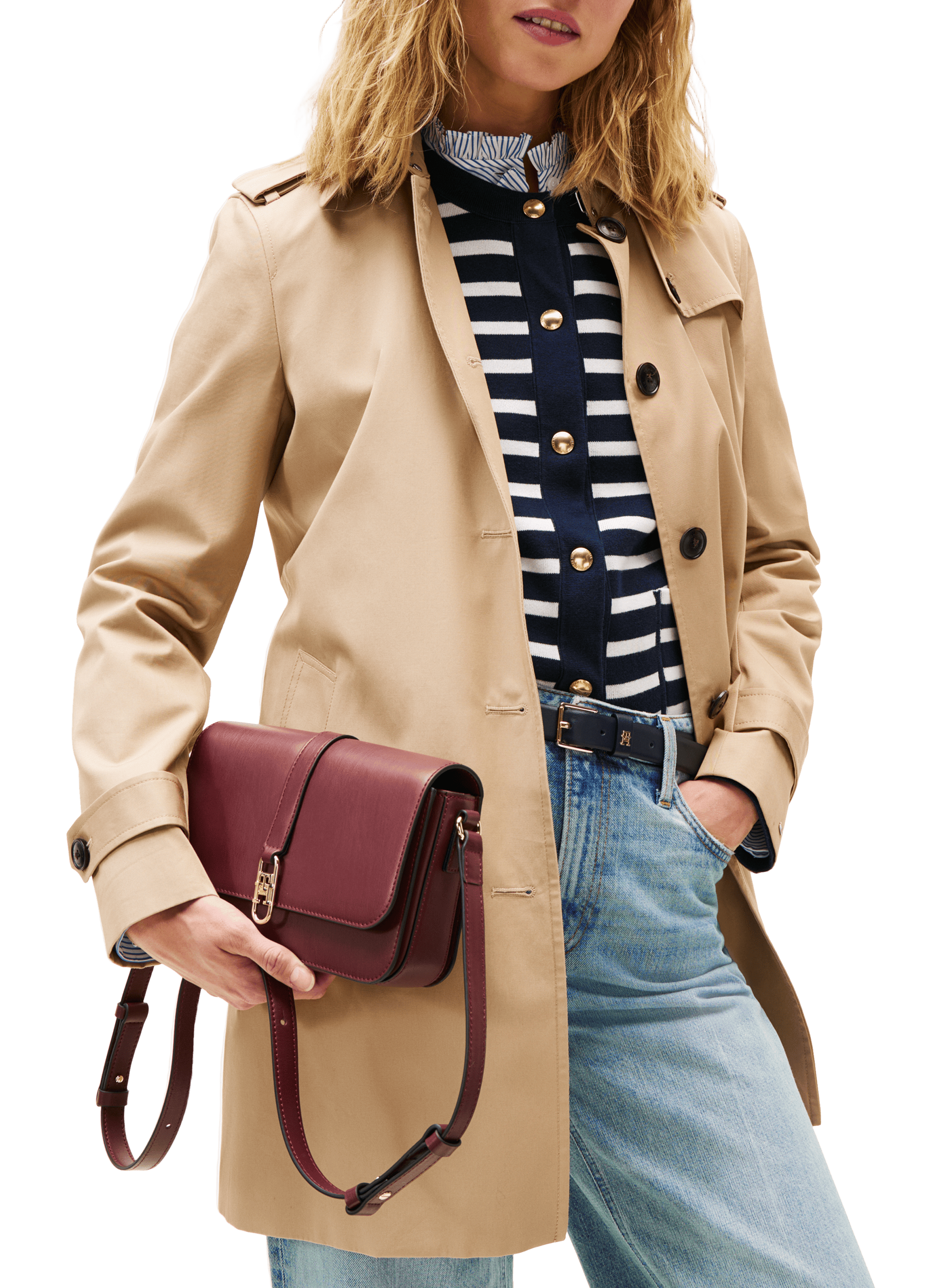 Sac bandoulière à rabat  TOMMY HILFIGER Rouge