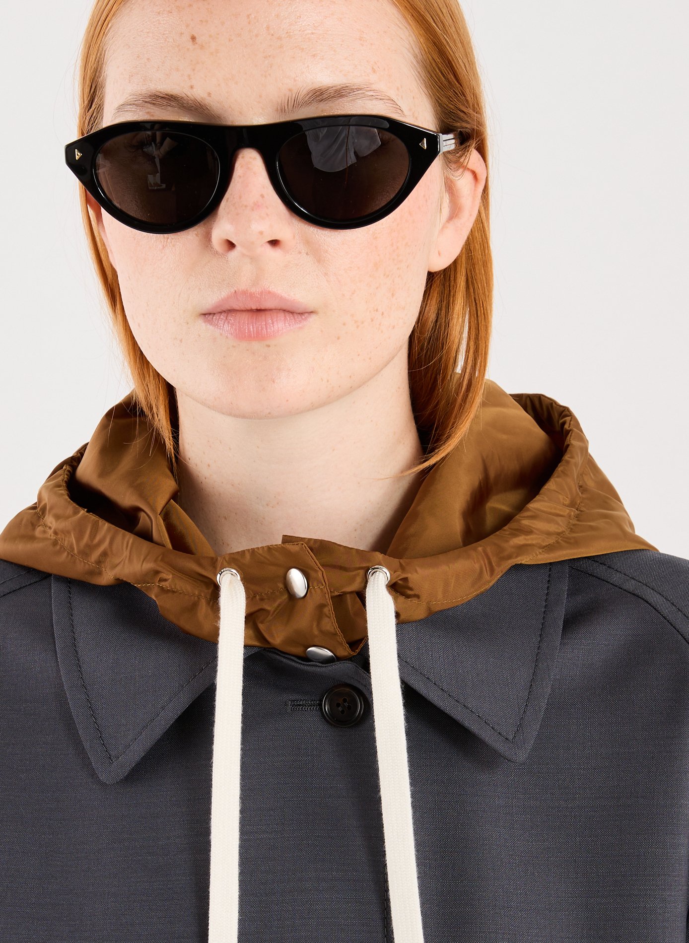 Manteau oversize col classique en laine MIU MIU Multicolore