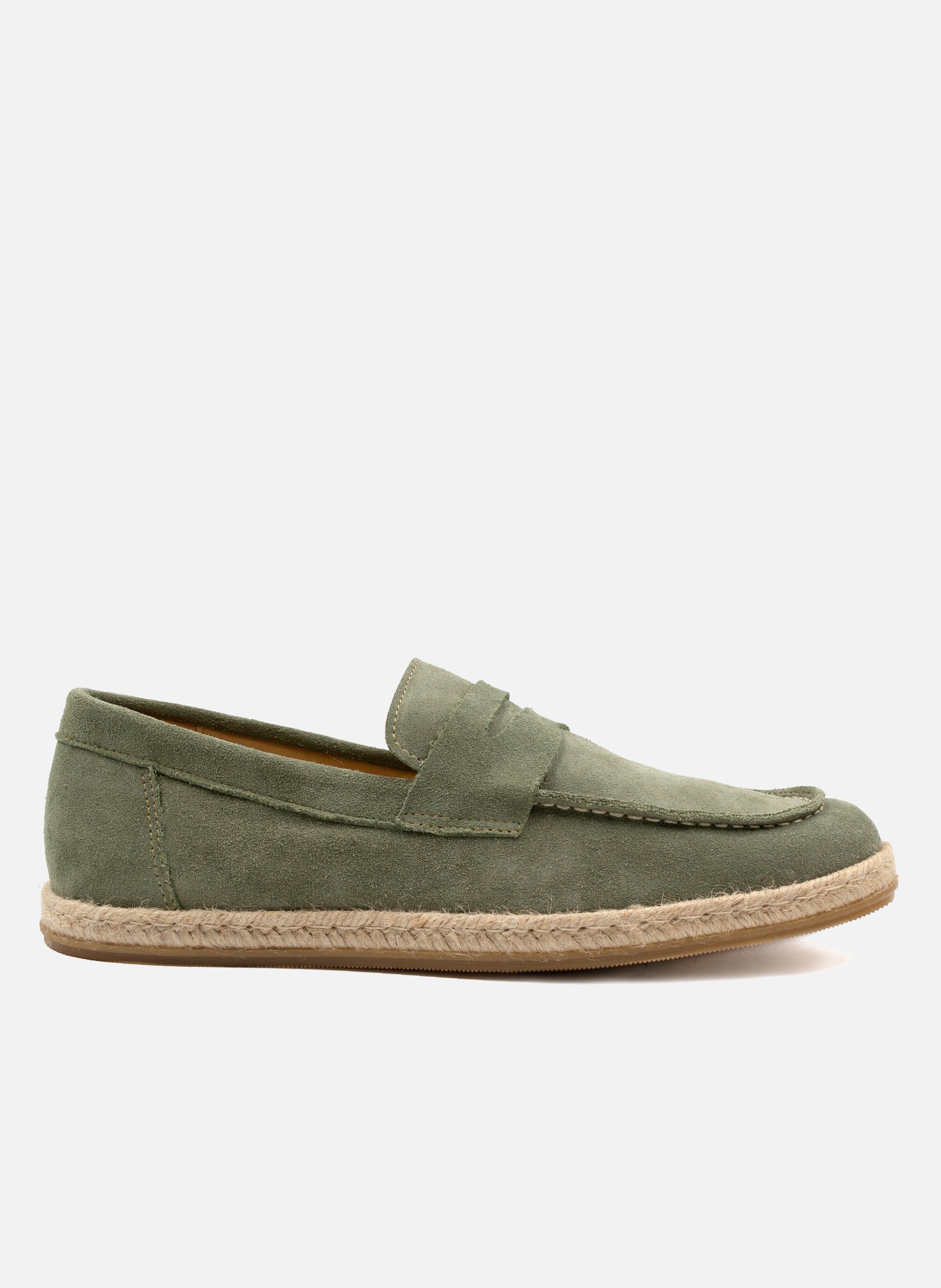 Mocassins espadrille cuir daim JULES & JENN Vert