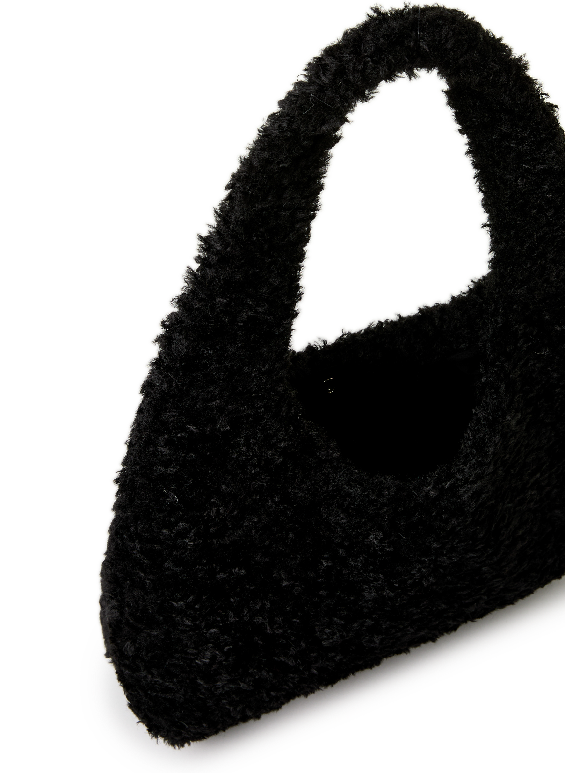 Textured Hobo Handbag AU PRINTEMPS PARIS Black