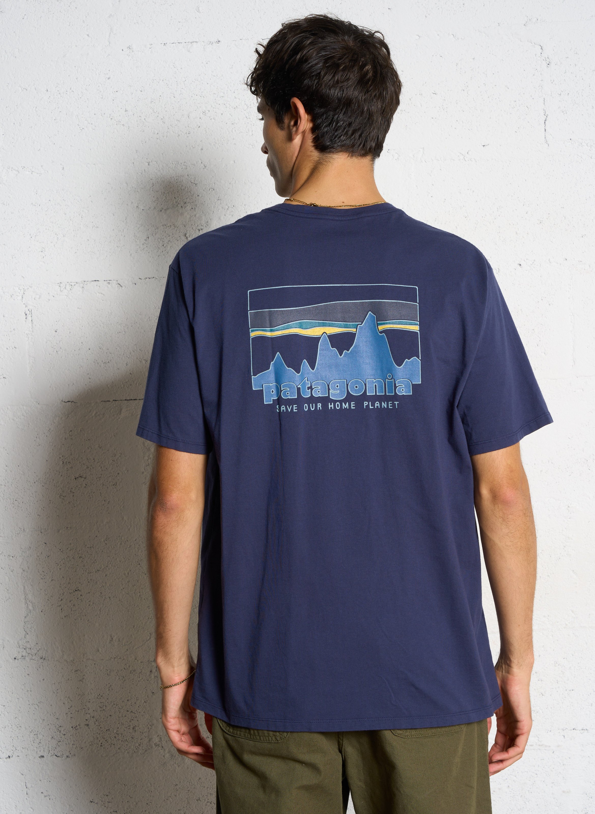 Tee-shirt droit en coton biologique PATAGONIA Bleu