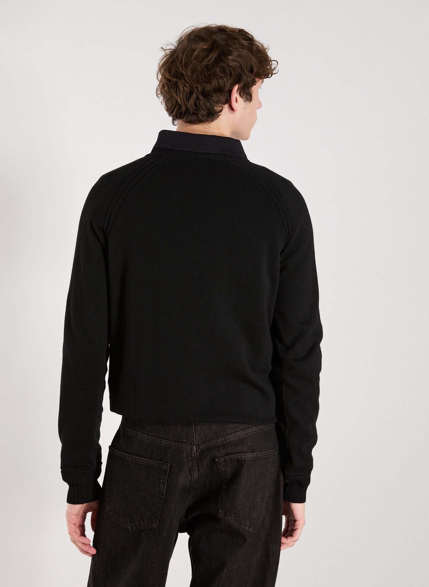 Long-sleeved cotton polo shirt TIMBERLAND Black