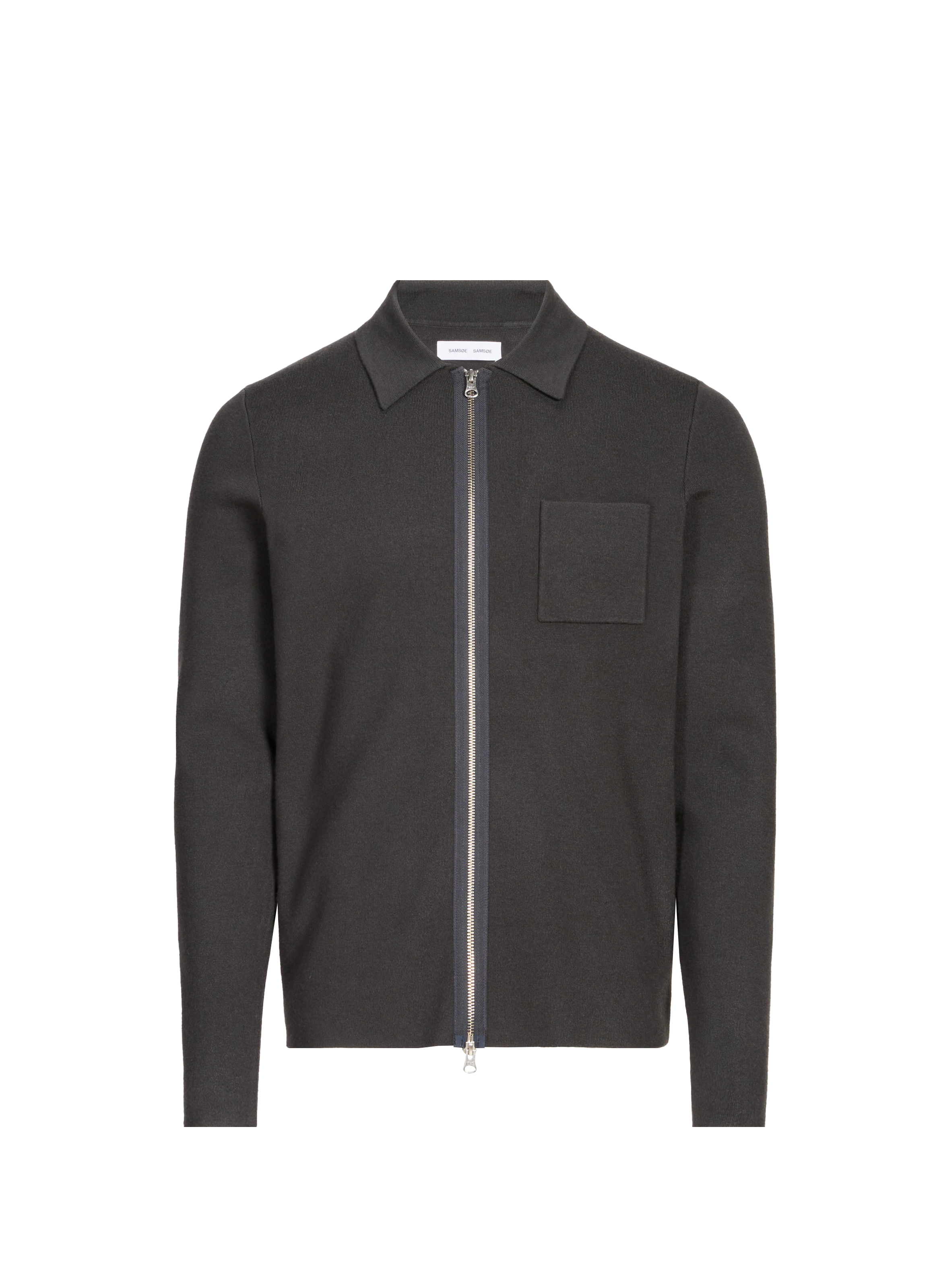 SAMSOE SAMSOE Straight fit polo sweater Grey