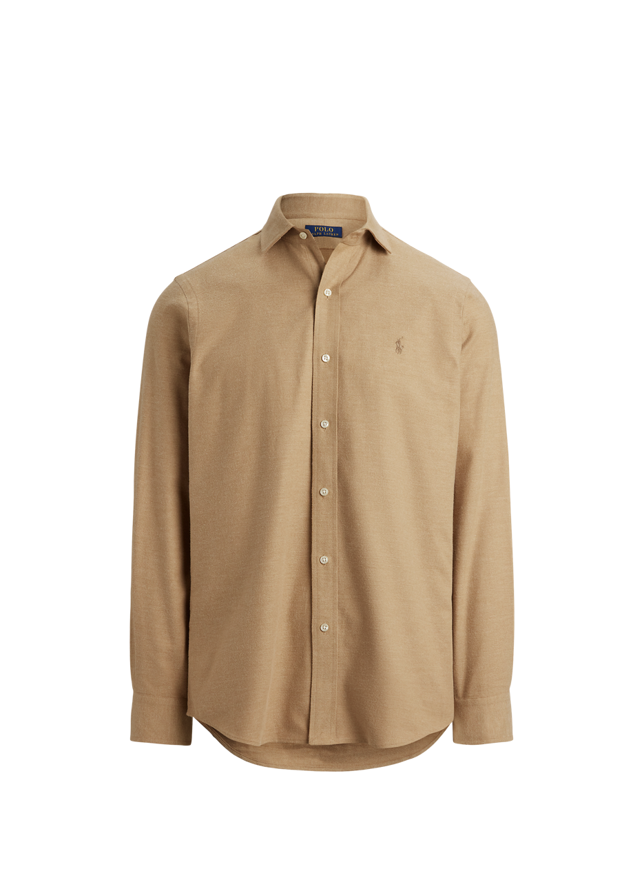 POLO RALPH LAUREN Shirt with classic collar in blended cotton Grey