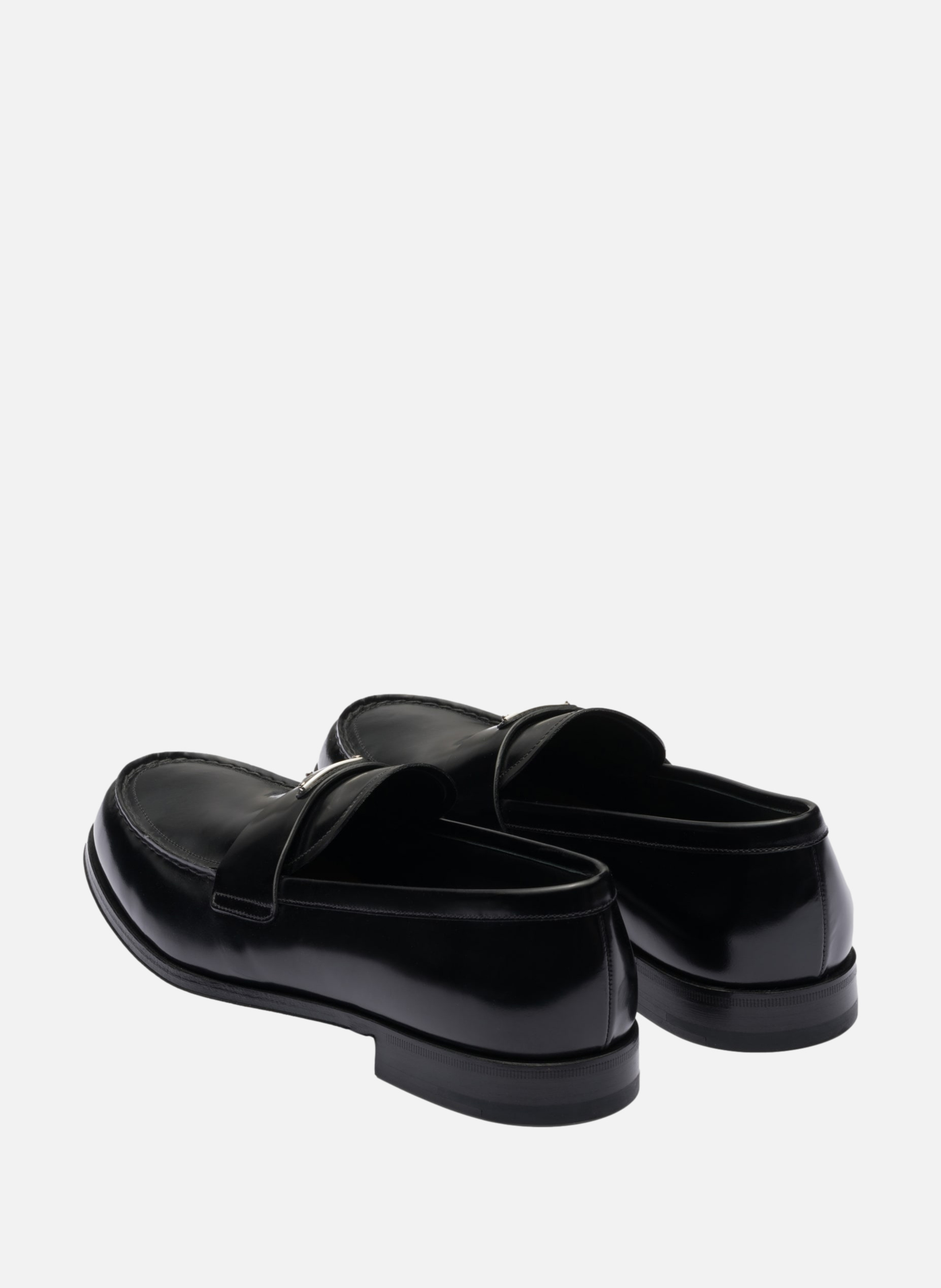 Mocassins en cuir brossé PRADA Noir