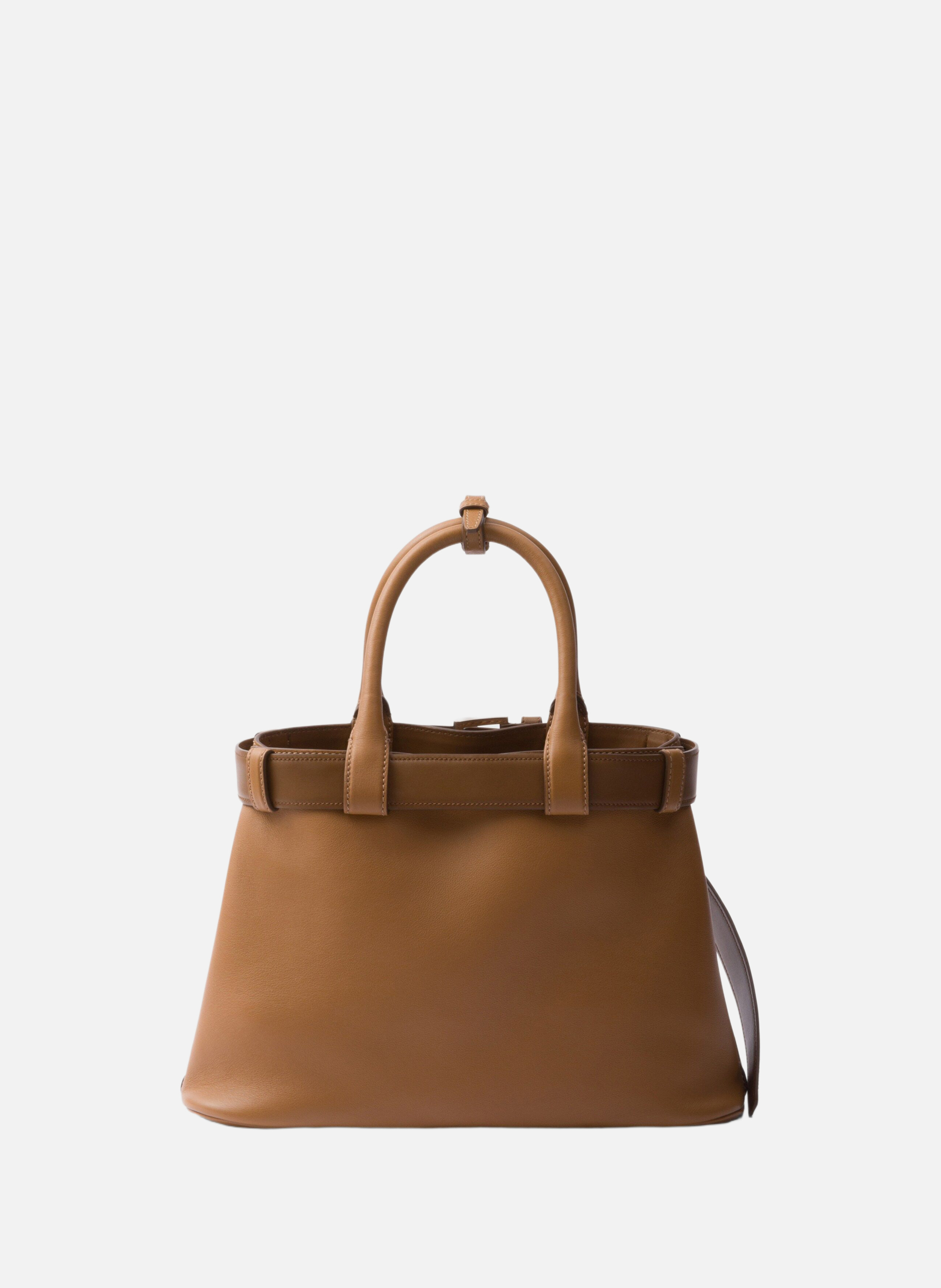 Sac prada buckle en cuir avec ceinture PRADA Marron