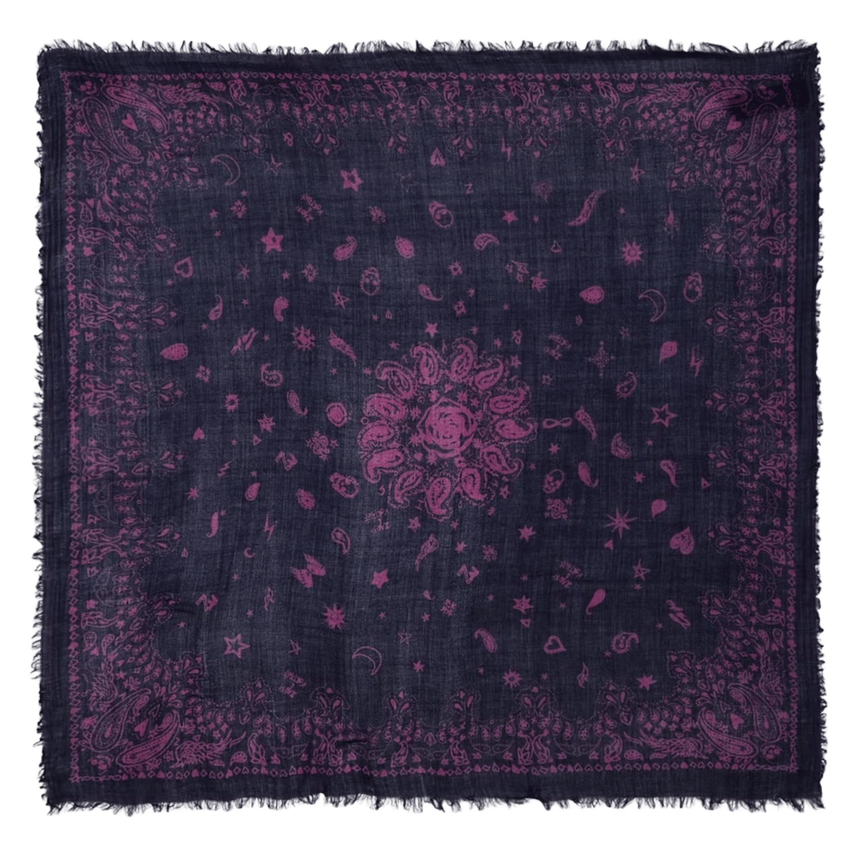 Foulard en cachemire imprimé nuage ZADIG&VOLTAIRE Bleu