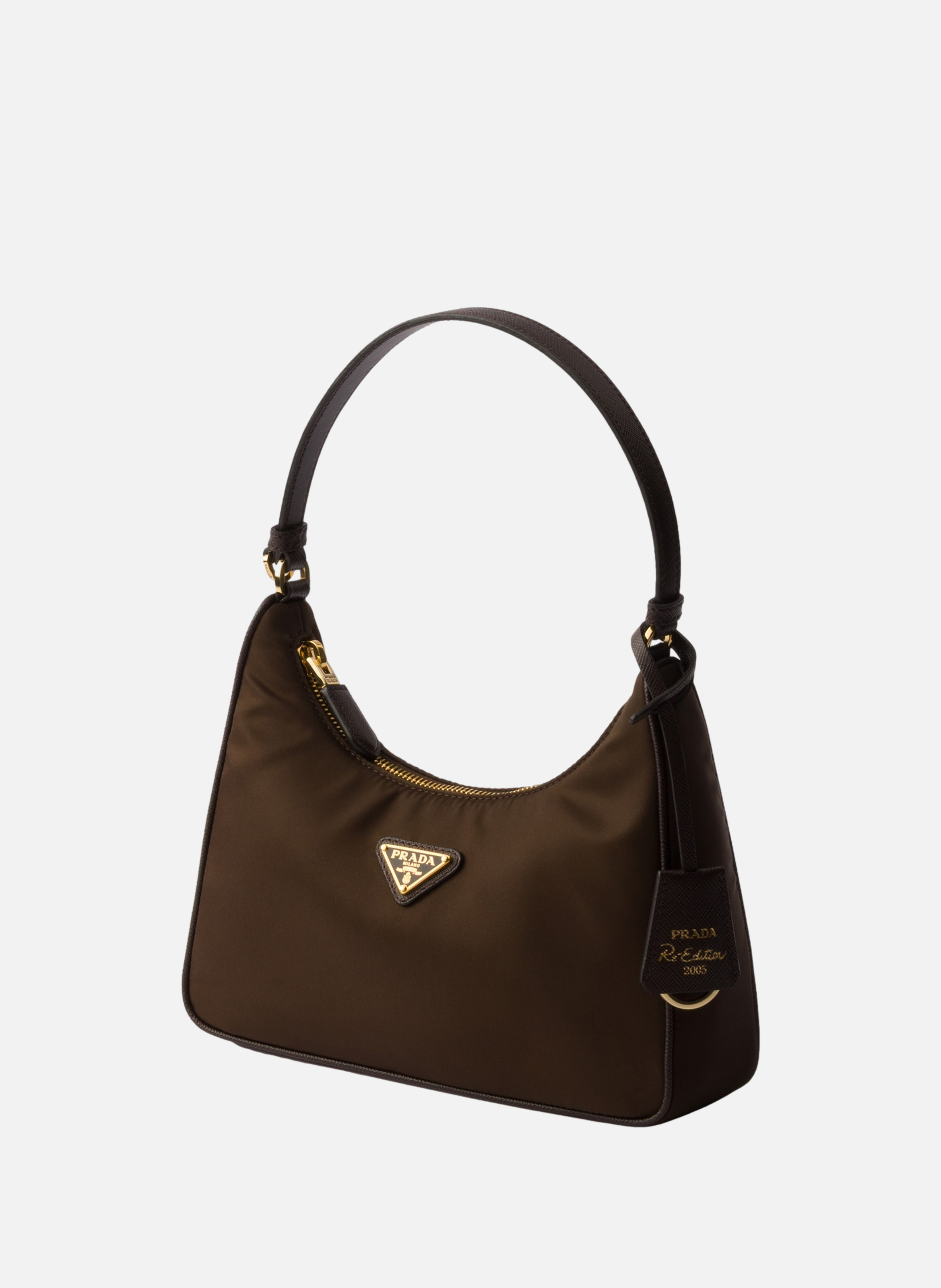 Mini sac prada re-edition 2005 en re-nylon PRADA Marron