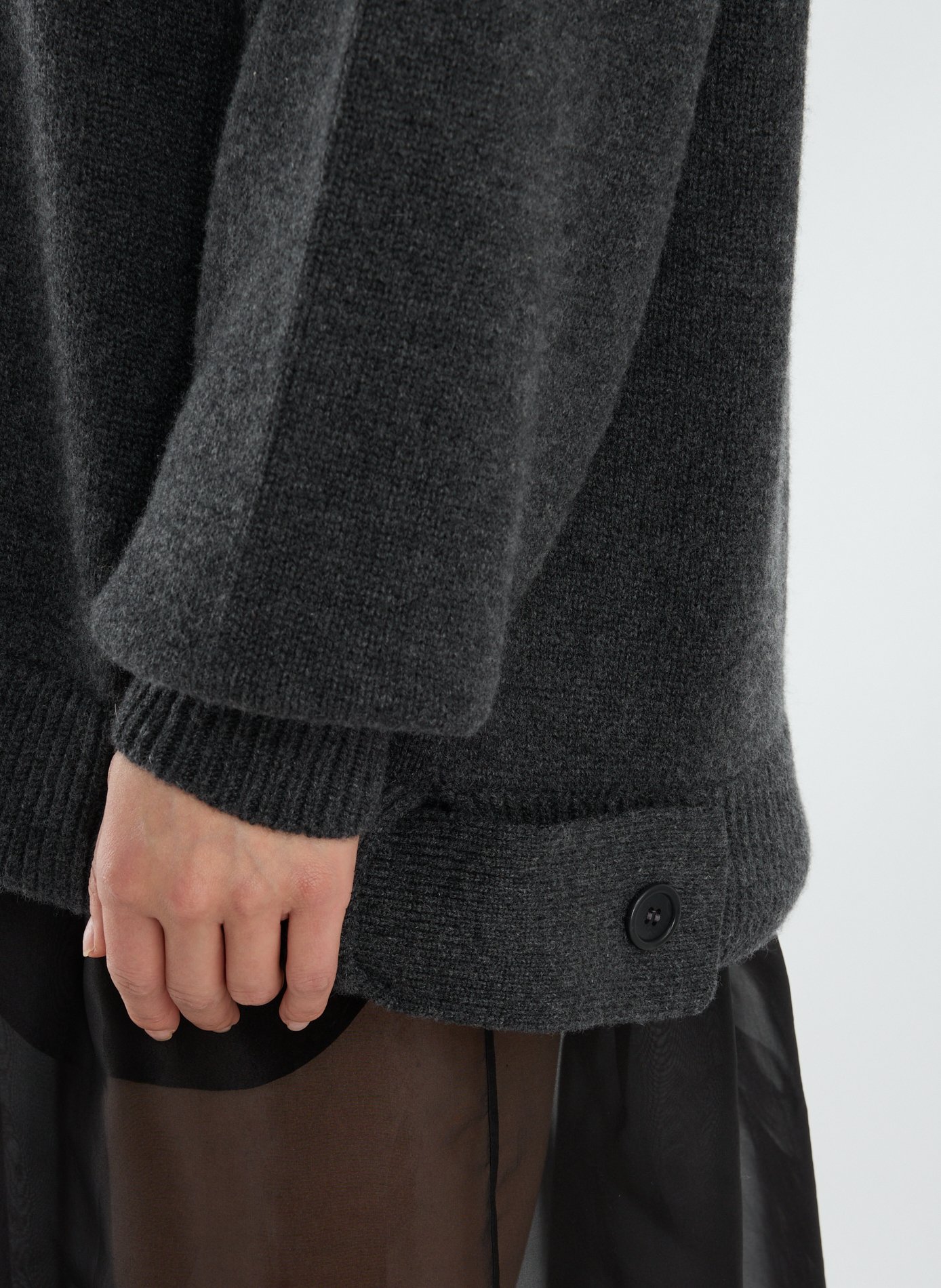 Pull col roulé en cachemire TIBI Gris