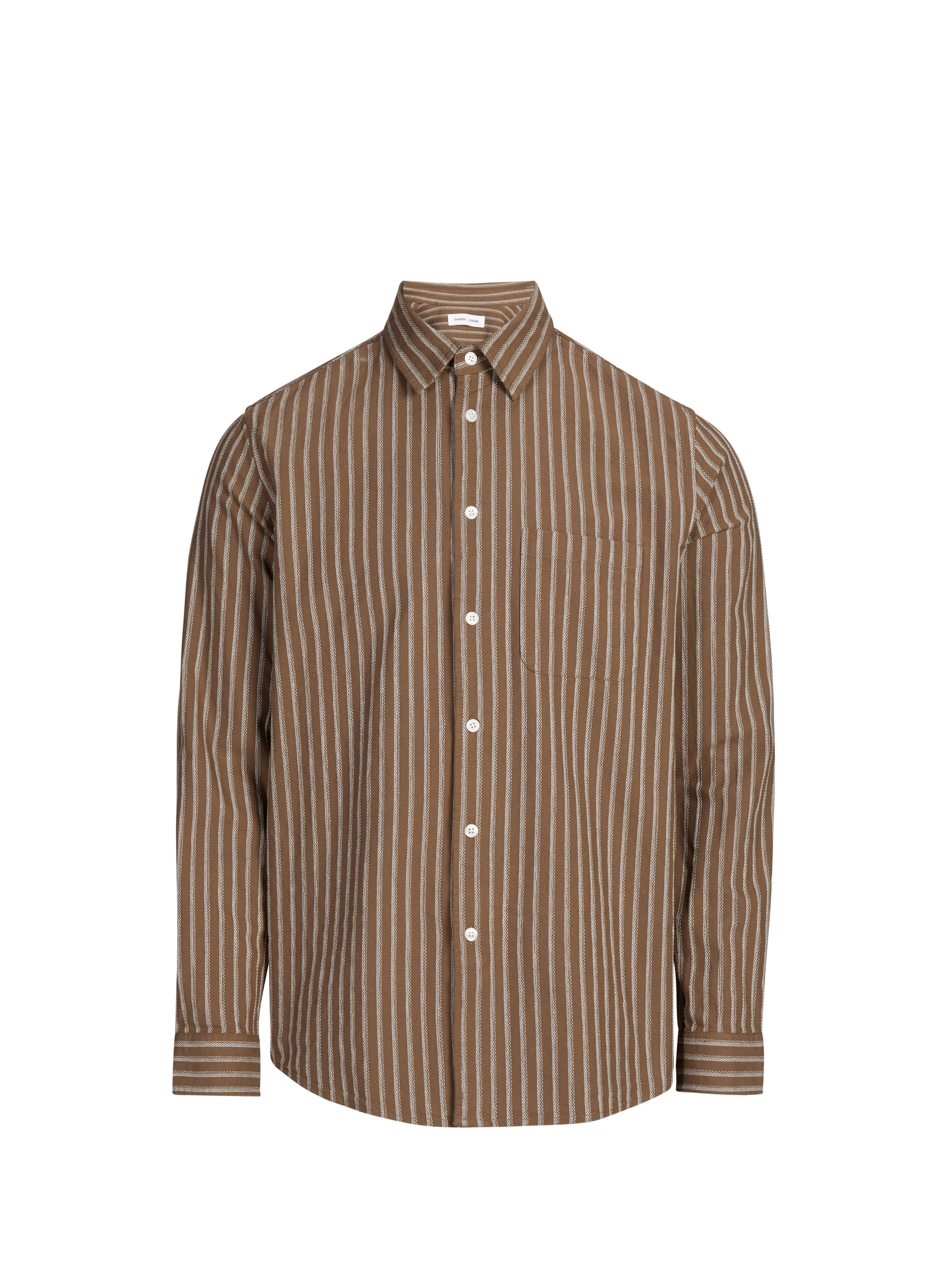 Chemise col classique à rayures en coton biologique  SAMSOE SAMSOE Blanc