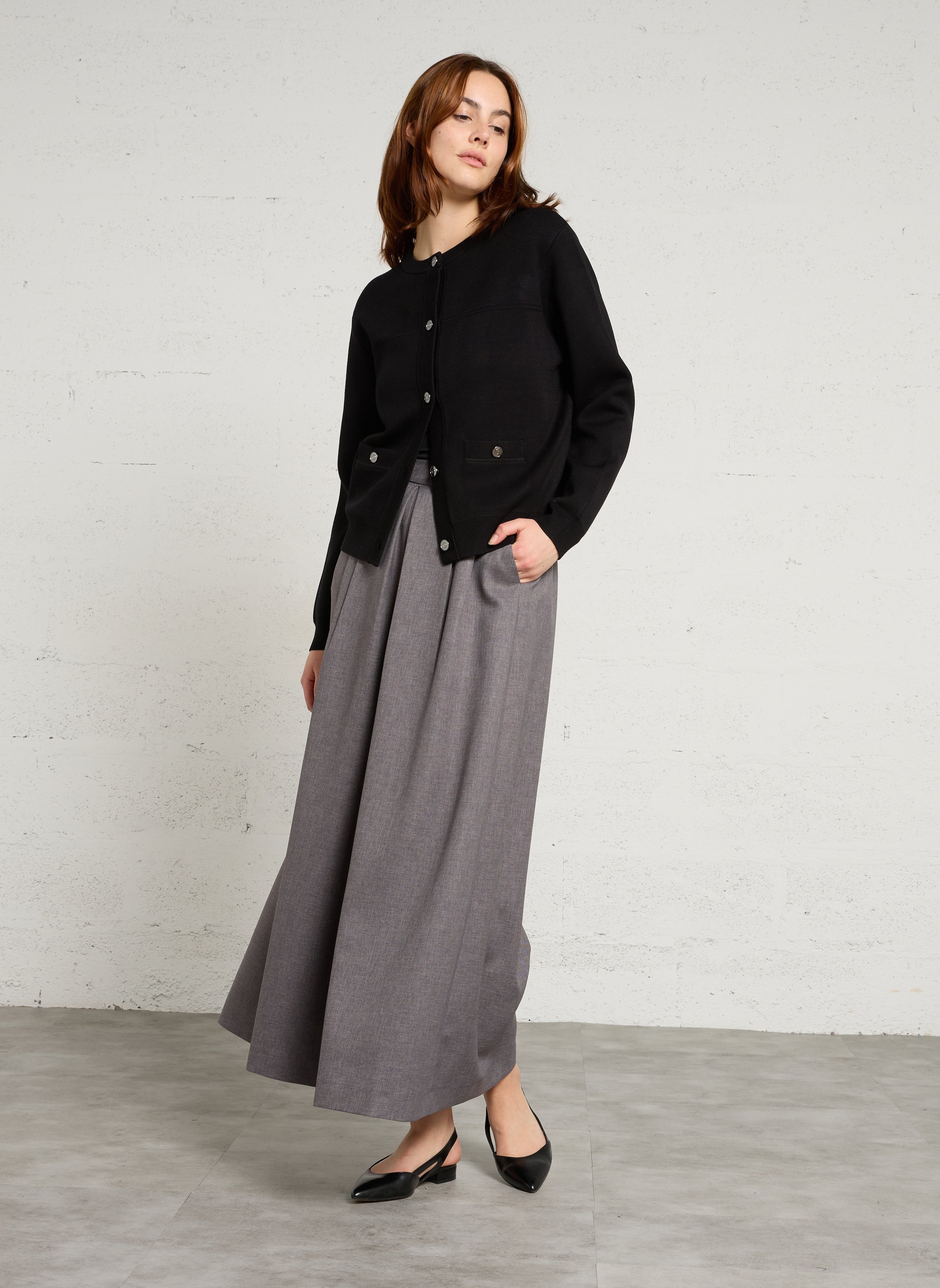 Gilet col rond peterson MAISON 123 Noir