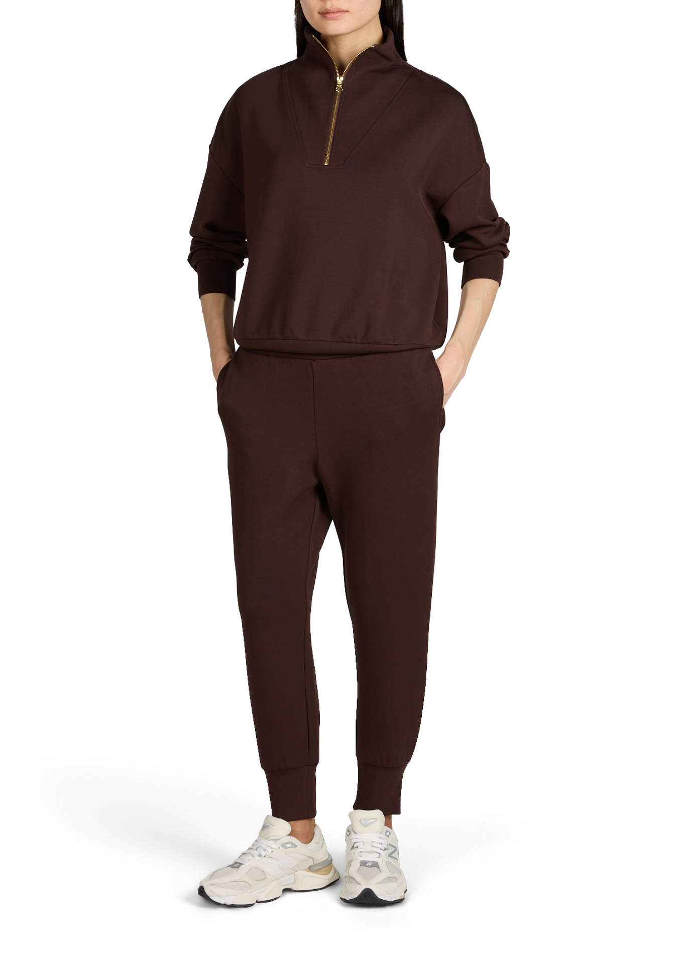 Zip-neck sweatshirt VARLEY Brown