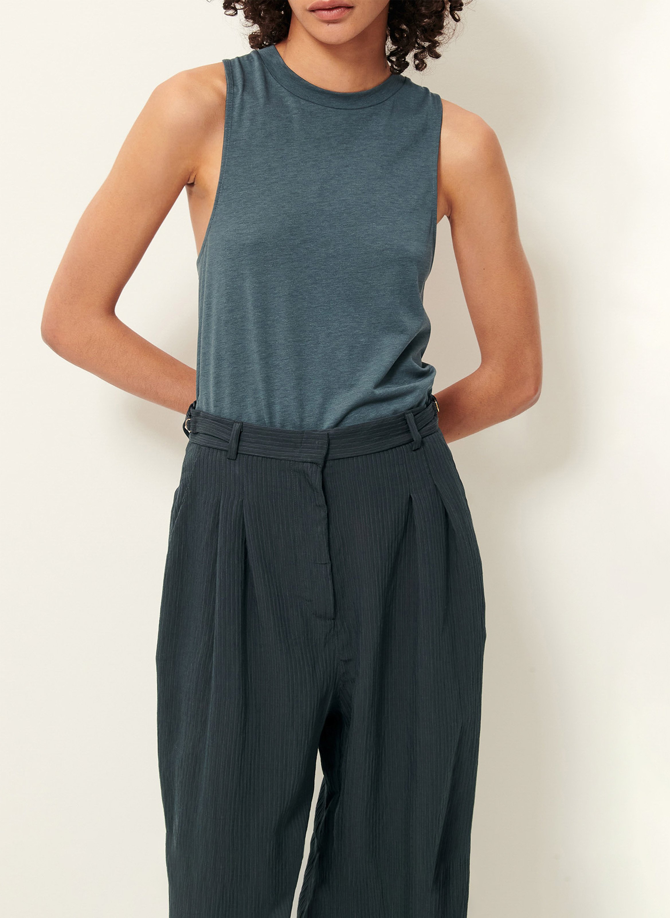 Débardeur droit col rond fluide diven SESSUN Vert