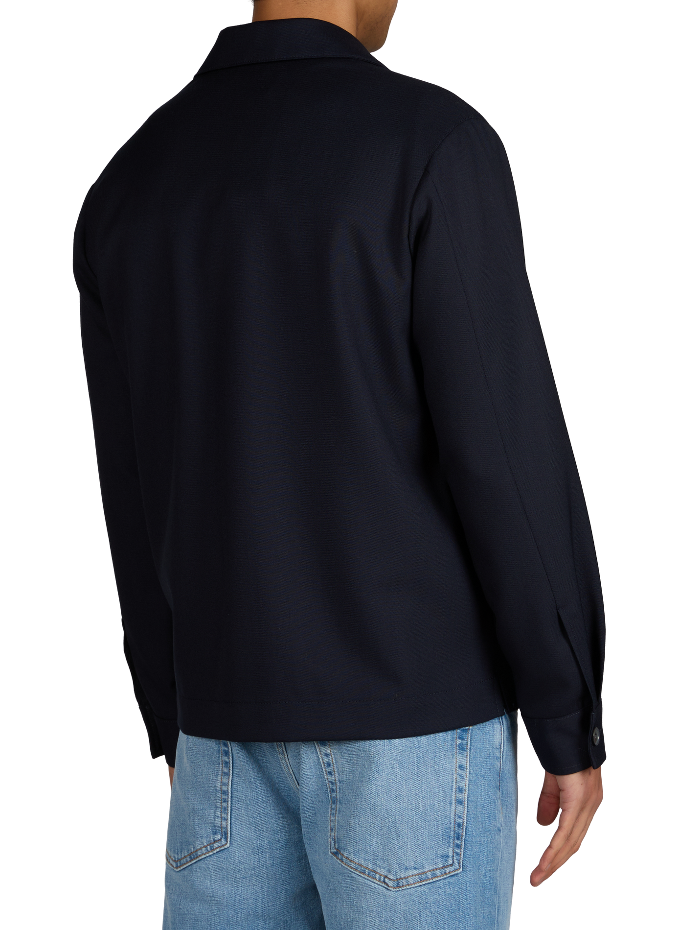 Solid classic collar virgin wool jacket WINDSOR Blue