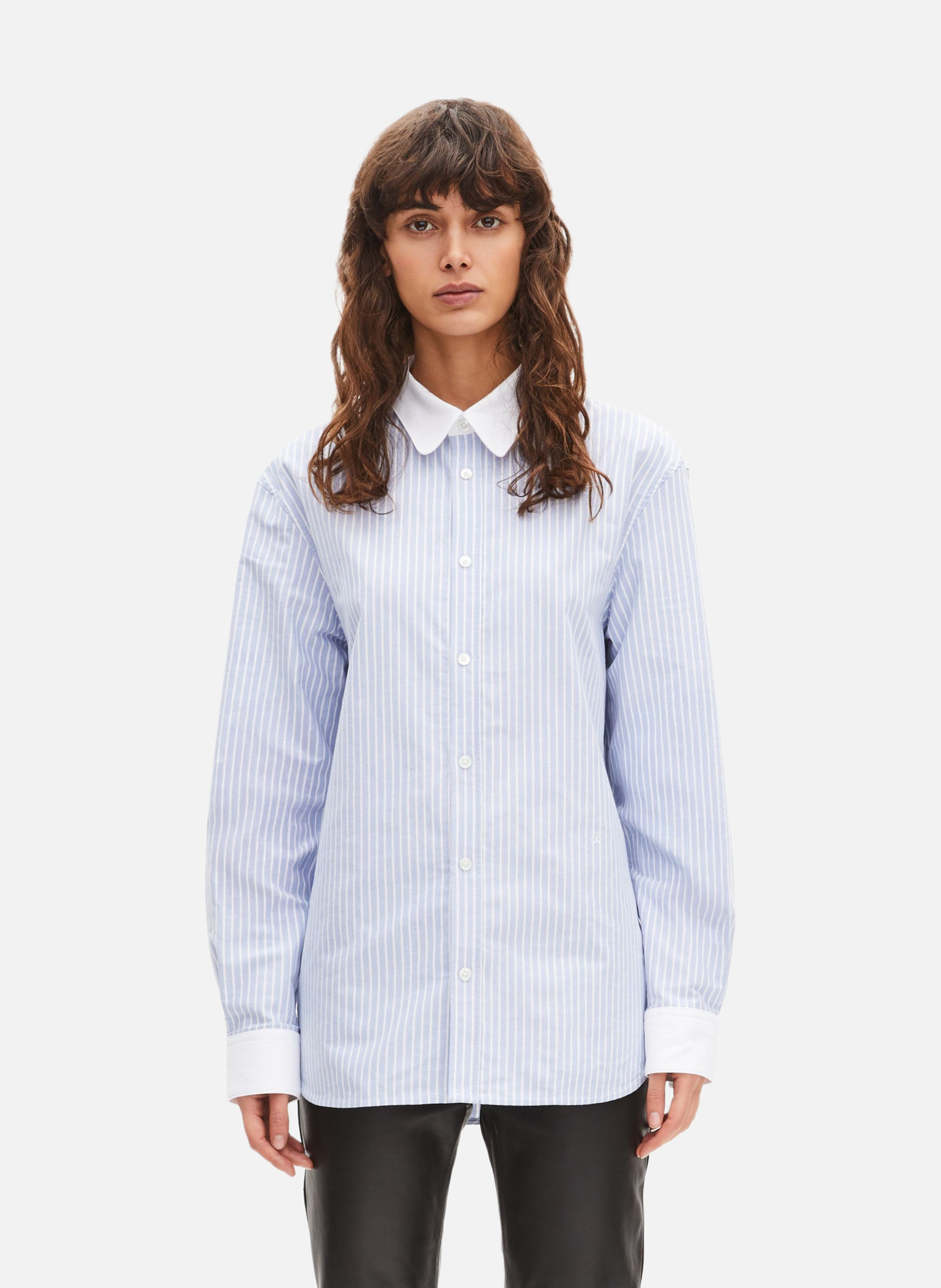 Chemise en coton rayée BleuTHE KOOPLES