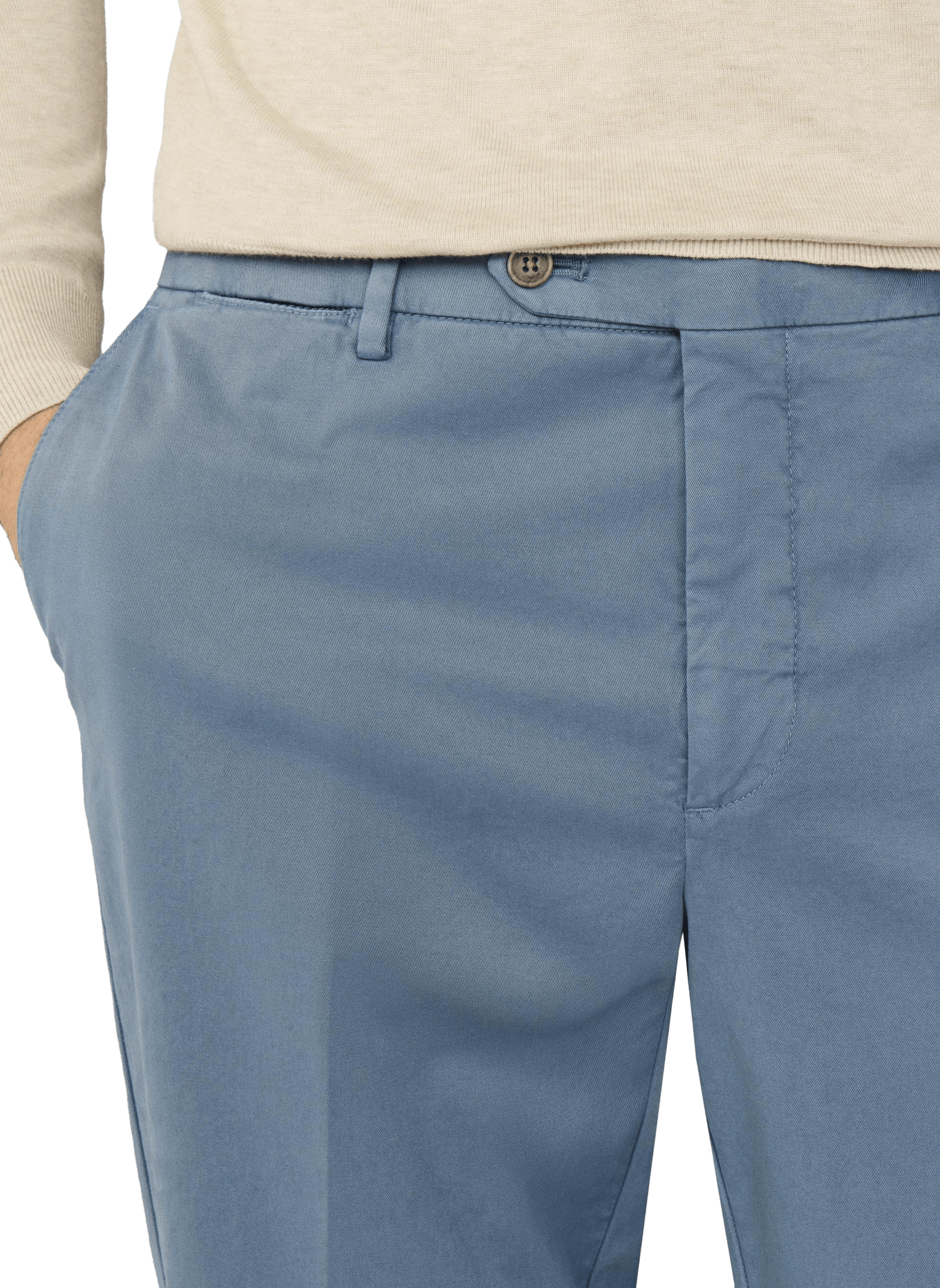 Cotton blend chino trousers  HACKETT Blue