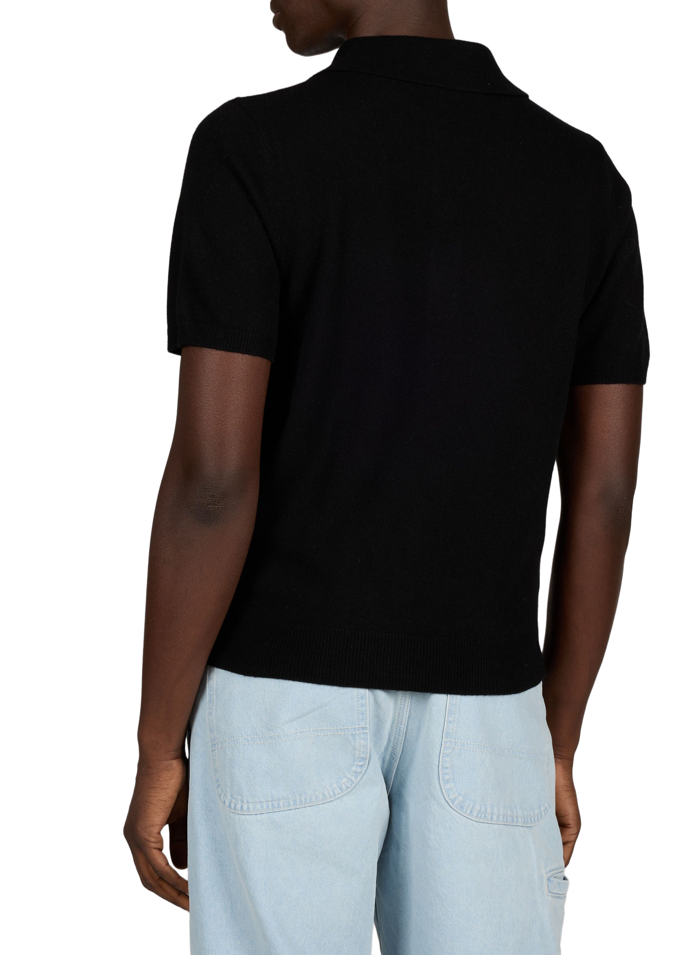 Short-sleeved polo in merino wool and cashmere ENTIRE STUDIOS Black