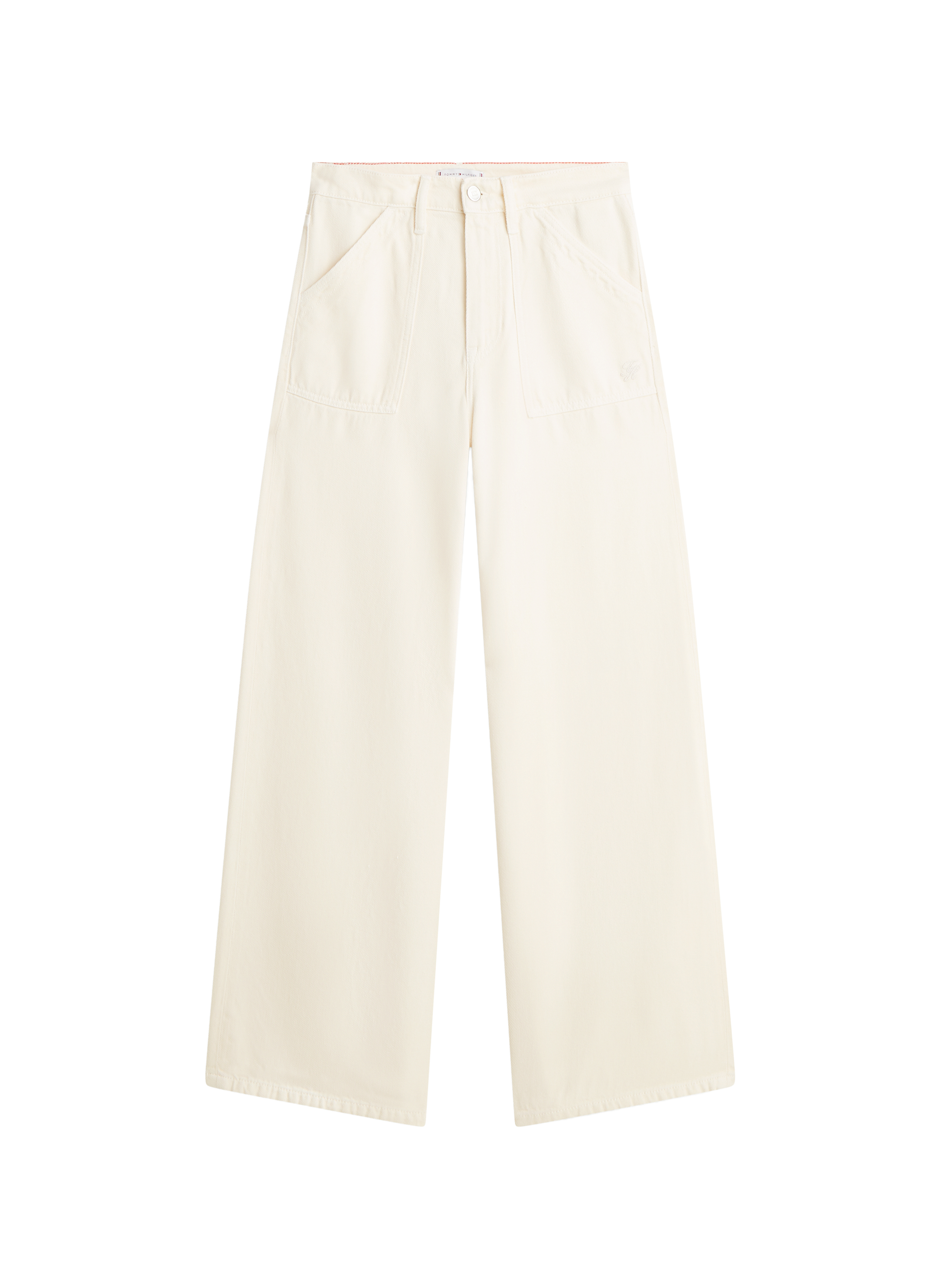Pantalon large taille haute TOMMY HILFIGER Beige