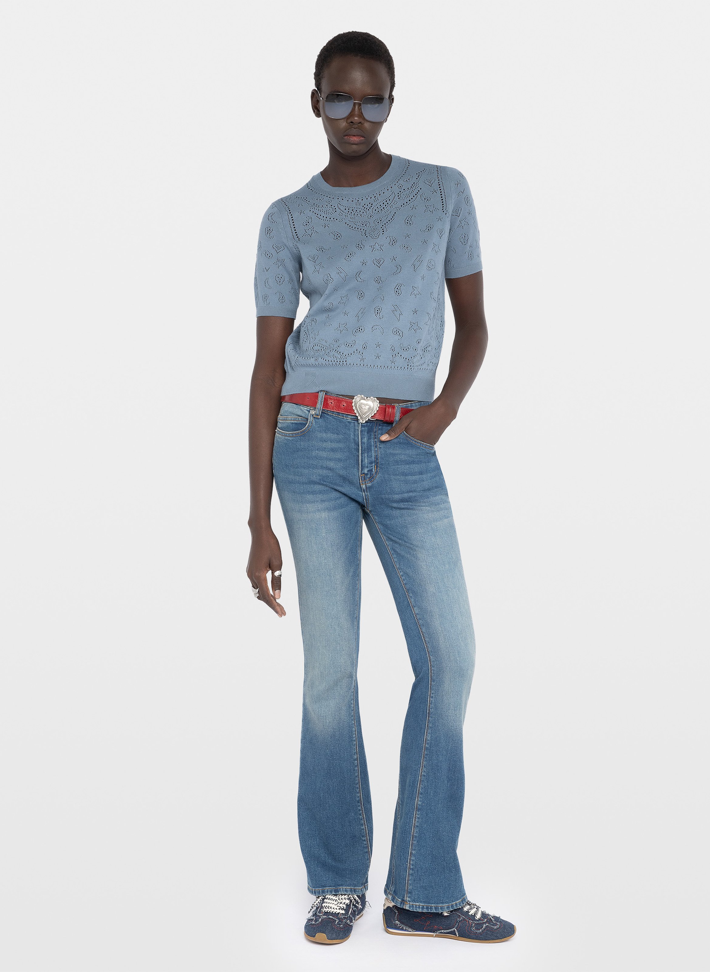 Pull droit en coton dolly ZADIG&VOLTAIRE Bleu