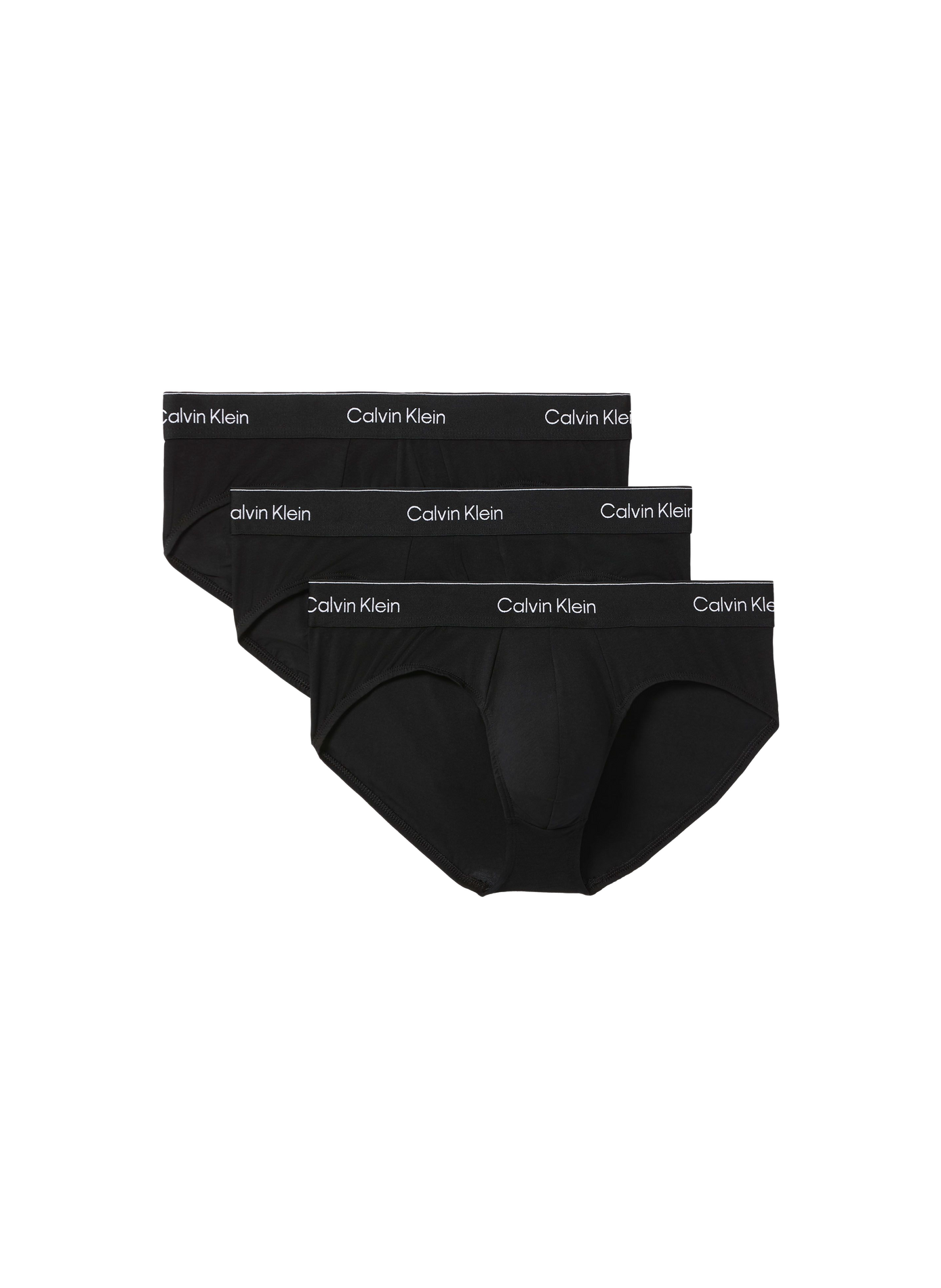 Set von 3 einfarbigen Slips aus Baumwollmischung CALVIN KLEIN Schwarz