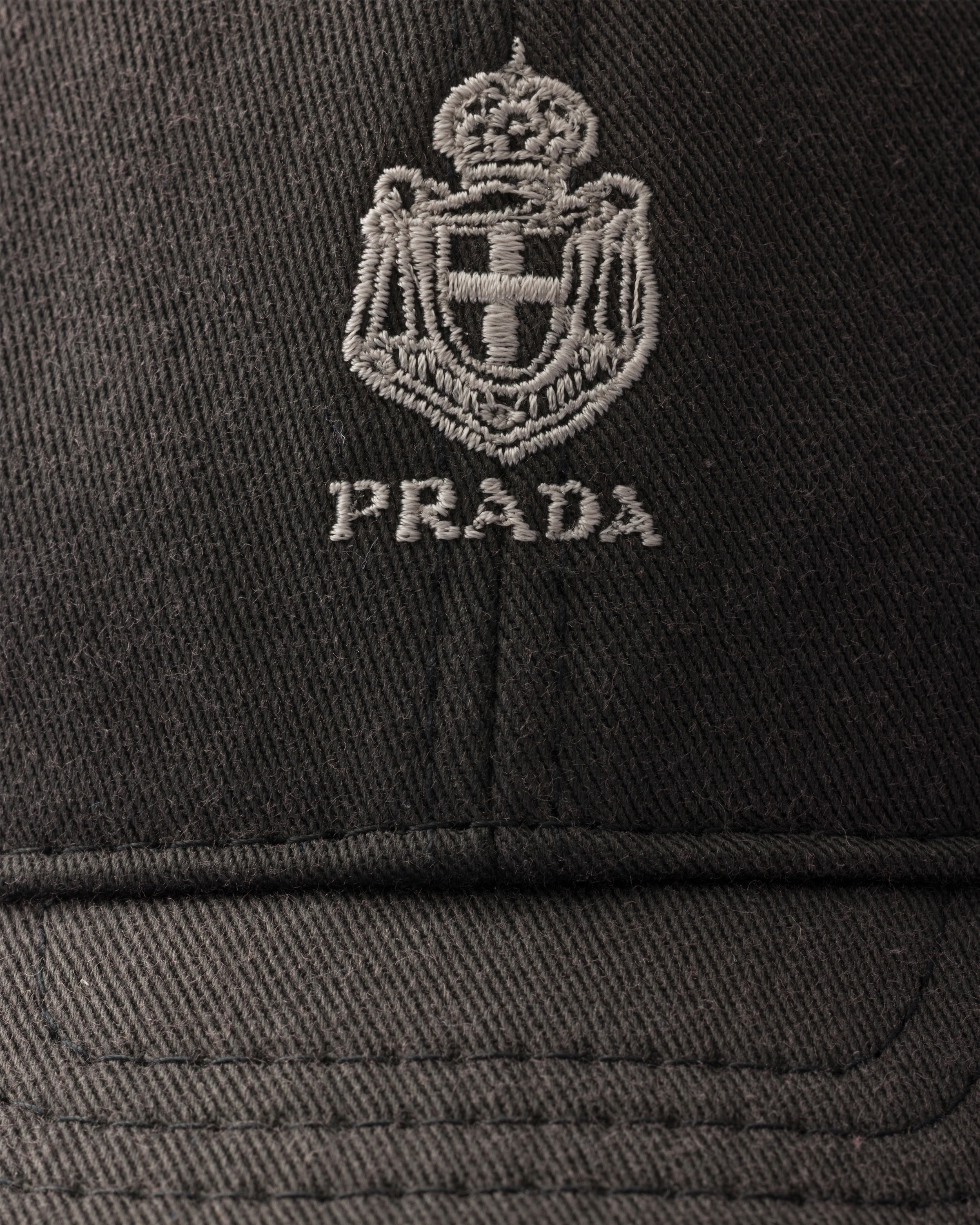 Ancienne casquette de baseball en gabardine PRADA Noir