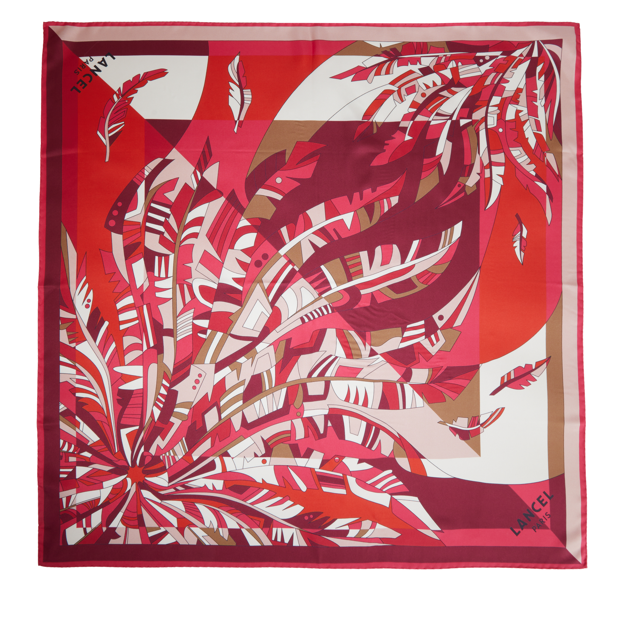 Silk 90 duo-arabesque-pattern scarf LANCEL Pink