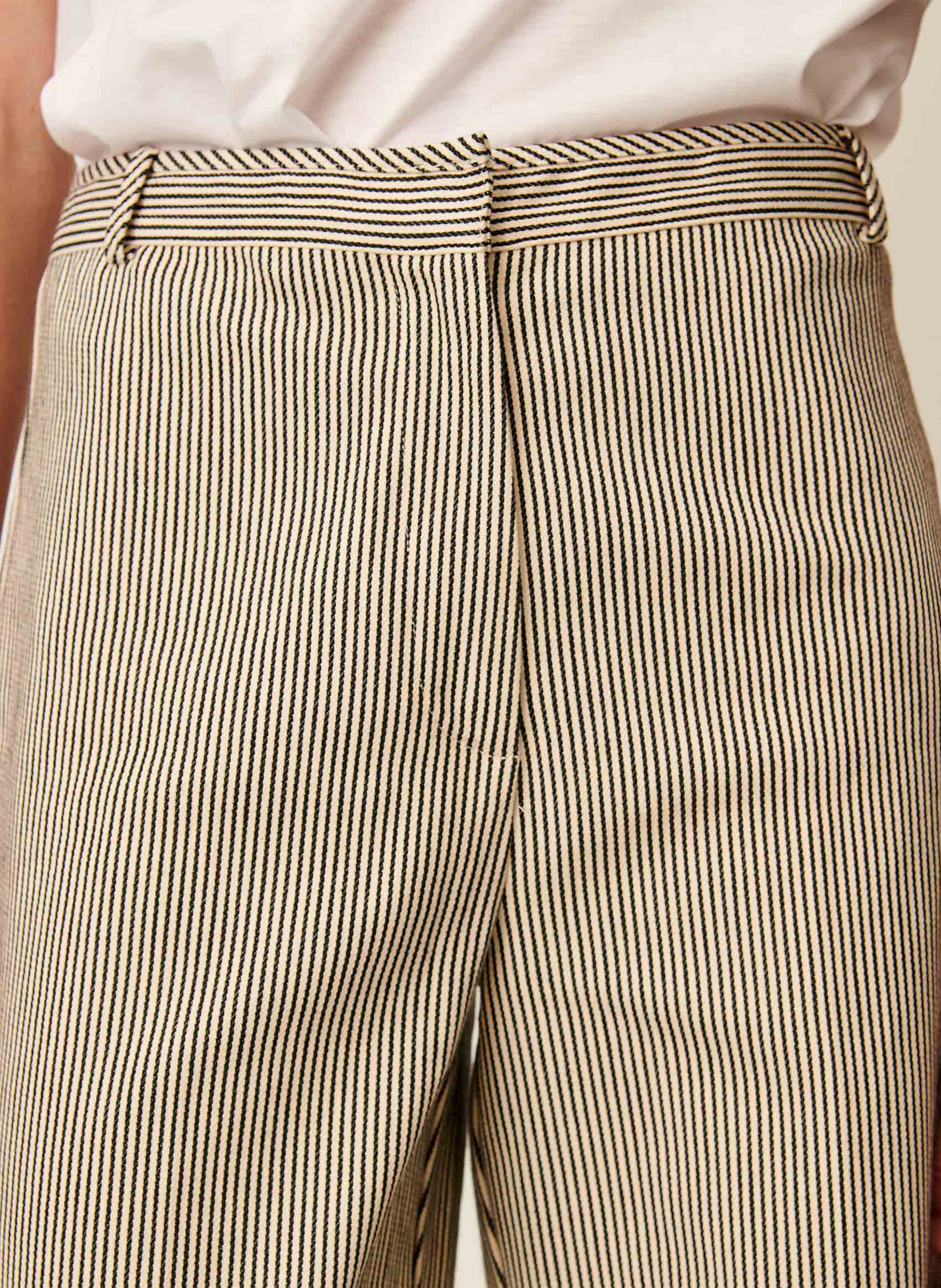Pantalon droit en coton rayé albello SESSUN Noir