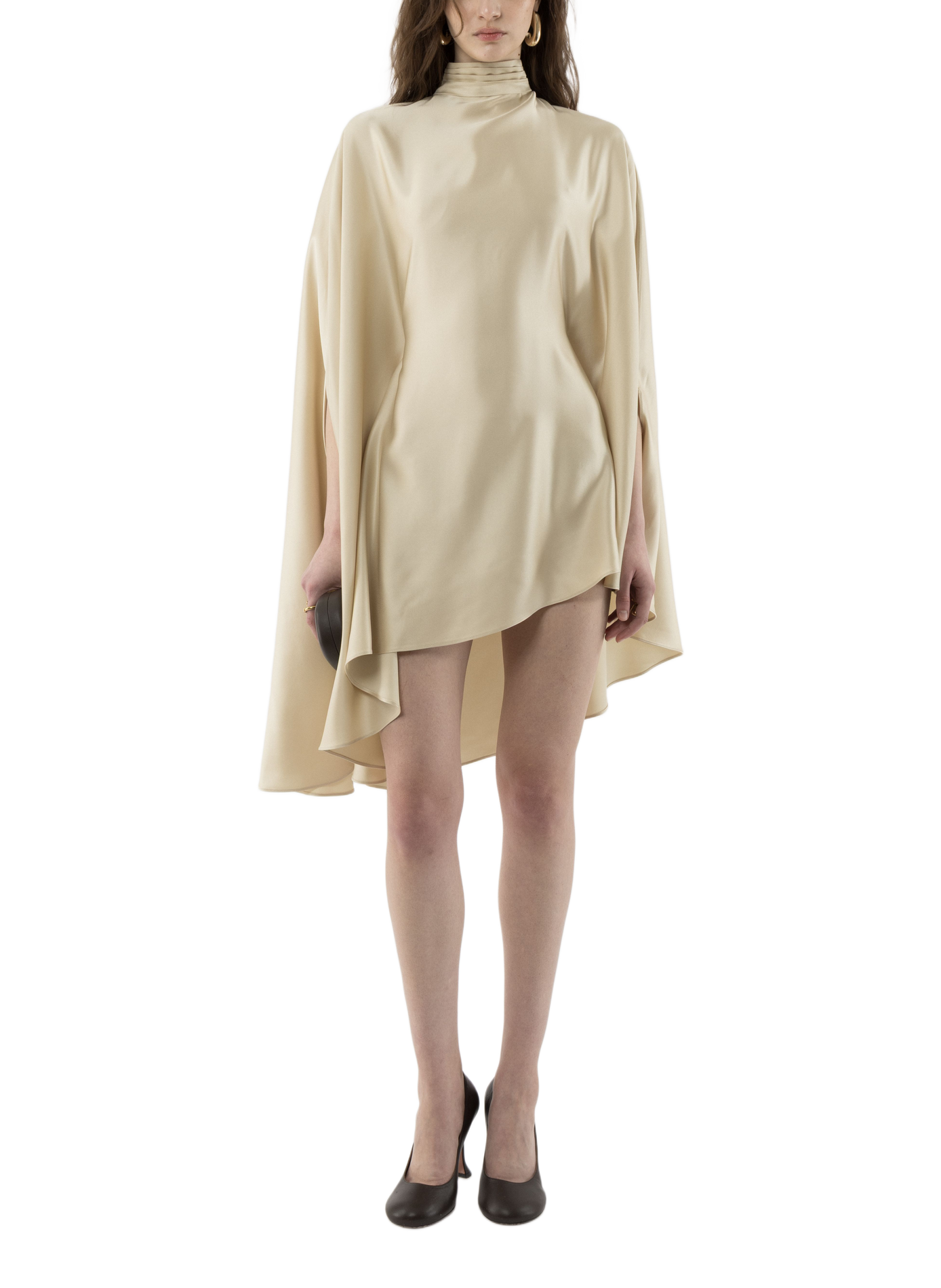Robe poncho satinée à col roulé ARAKII Doré