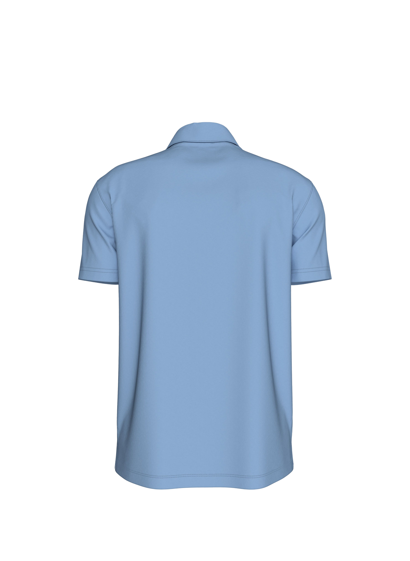 Solid polo shirt with embroidered logo patch in cotton CALVIN KLEIN Blue