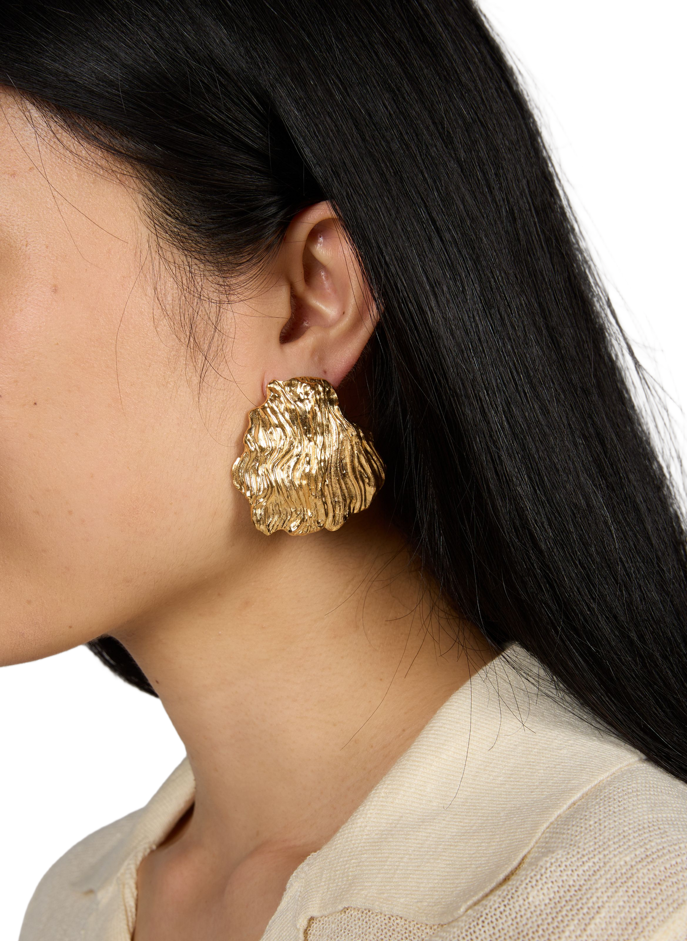 Boucles d'oreilles plissées JOANNA LAURA CONSTANTINE Doré