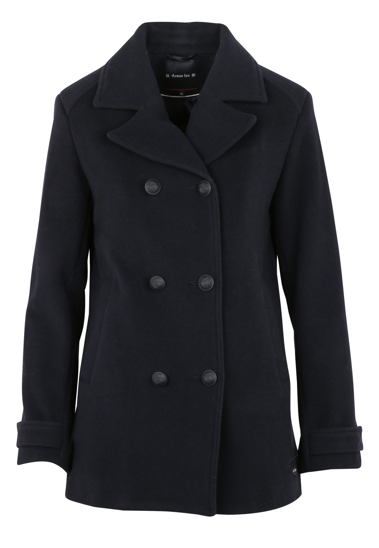 Manteau droit col tailleur en laine penfret ARMOR-LUX Bleu