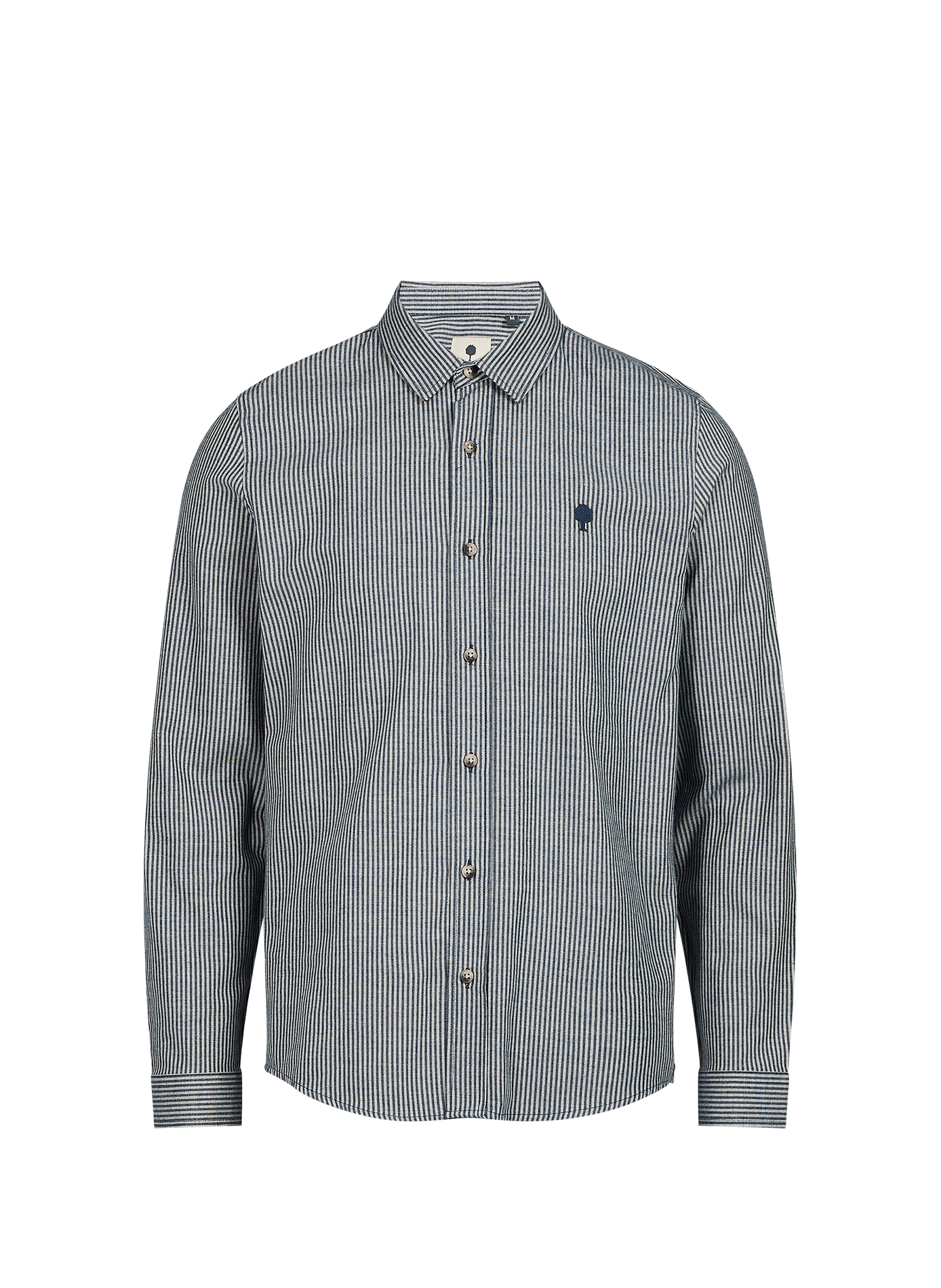Chemise droite à rayures en coton FAGUO Beige