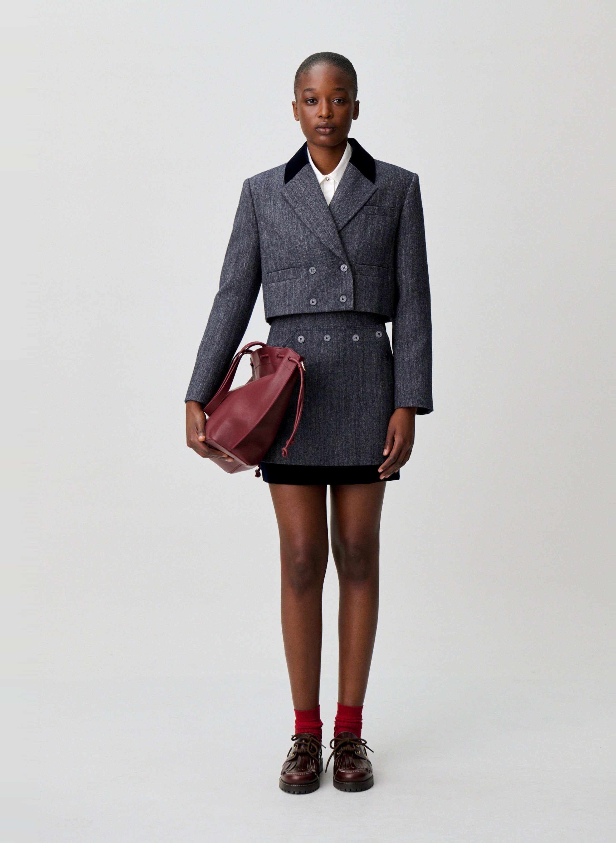 Veste courte en laine mélangée CLAUDIE PIERLOT Multicolore