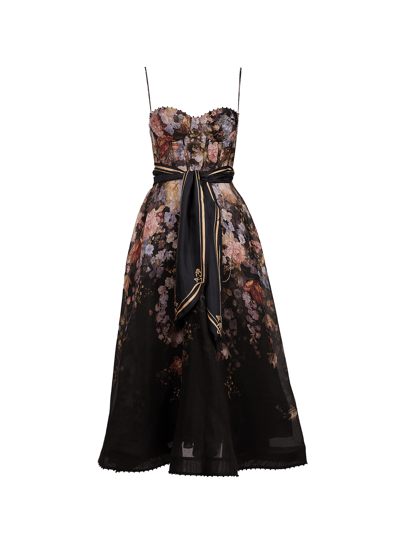 Floral Printed Corset Dress ZIMMERMANN Black