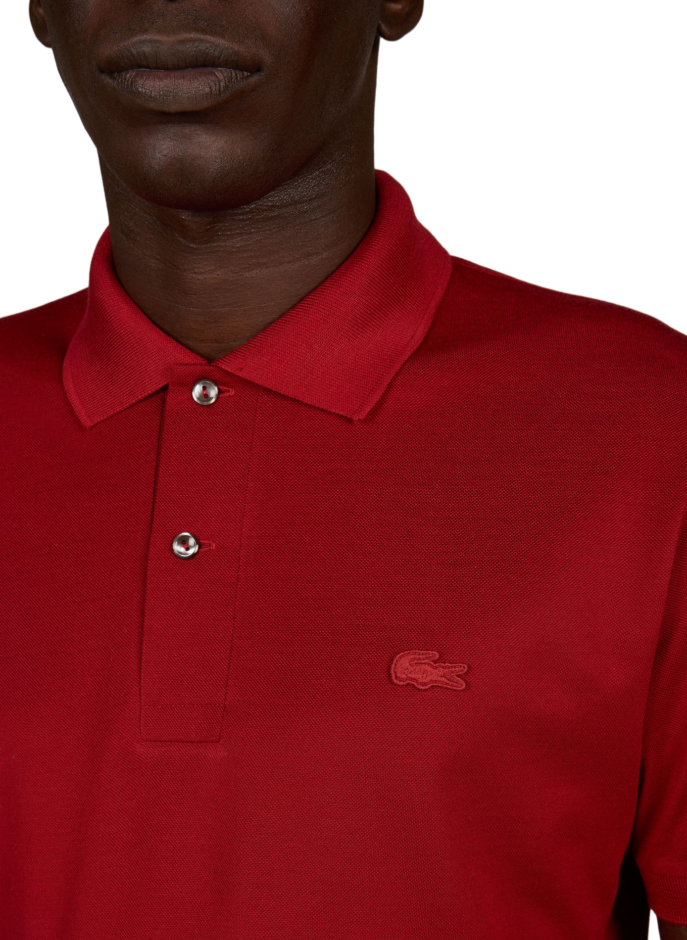 Short-sleeved silk logo polo LACOSTE Red