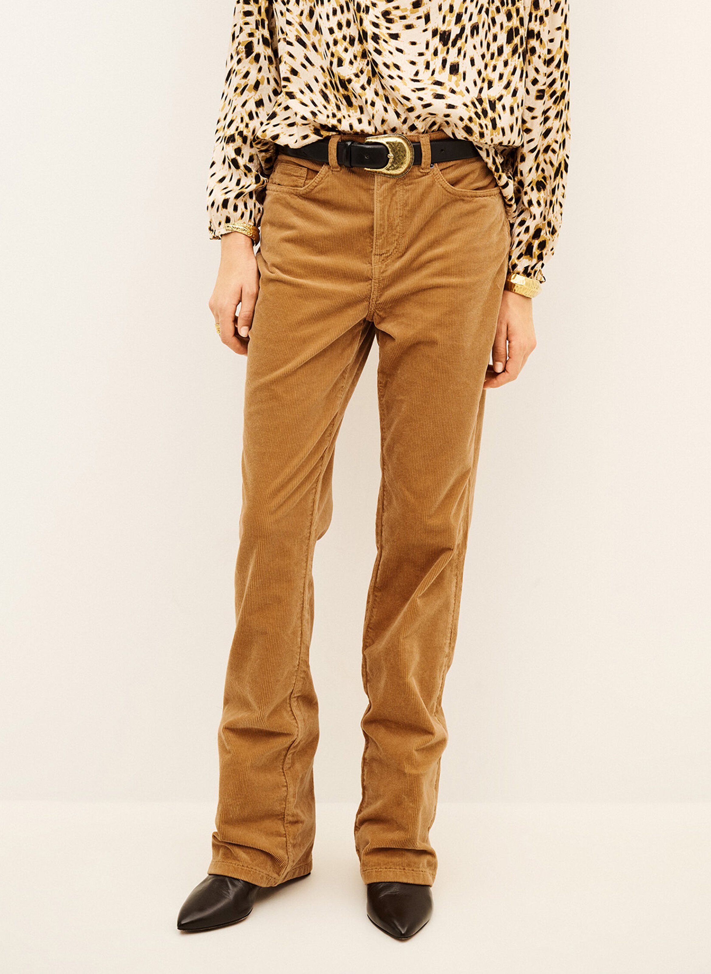 Rechte ribfluwelen broek Vassili BA&SH Bruin