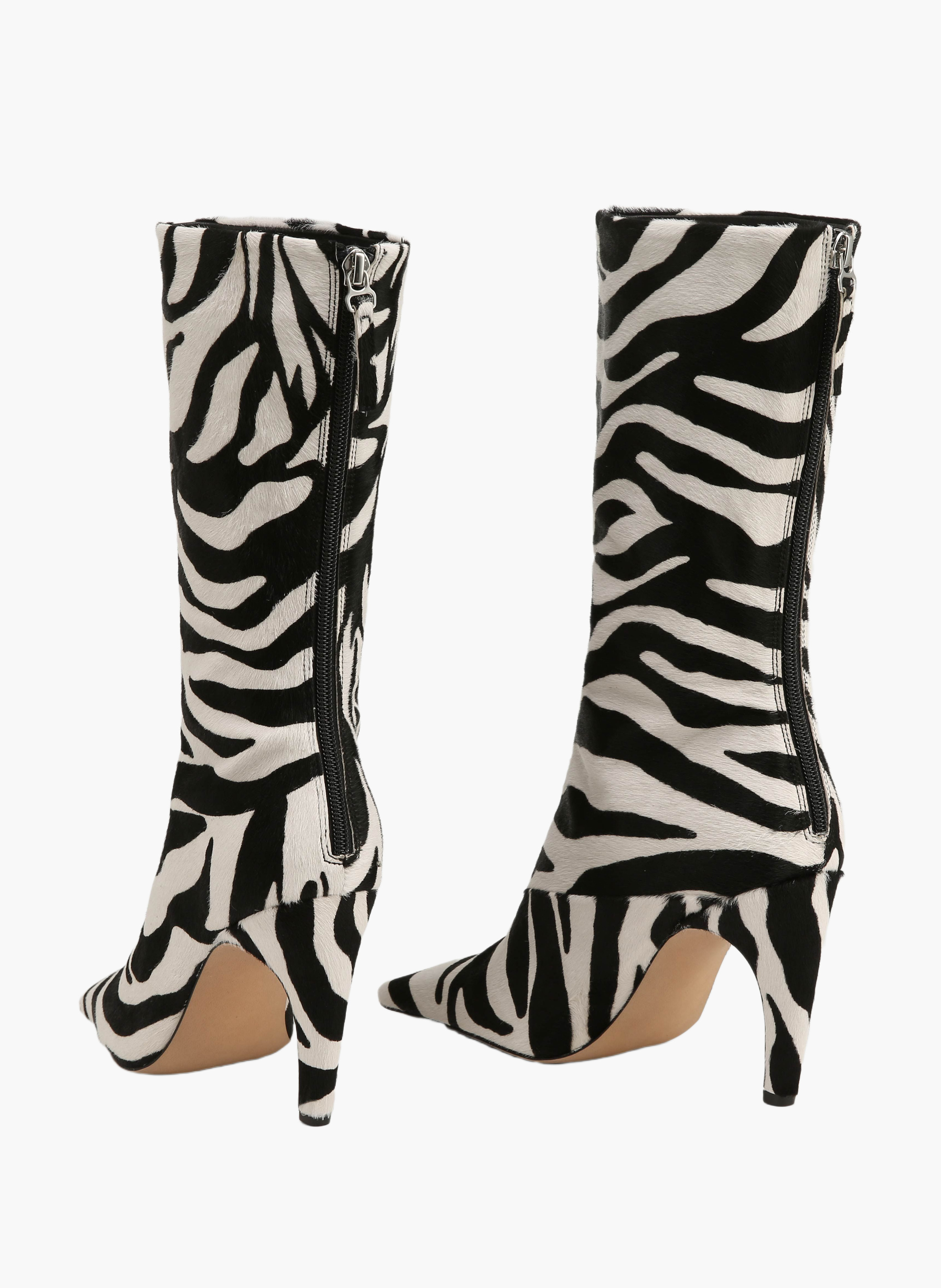 Bottines haute en cuir poulain NAKED WOLFE Rayé
