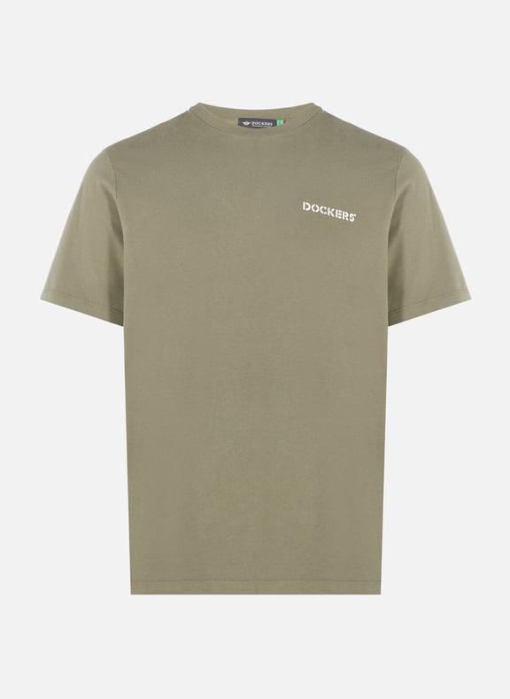 Cotton logo T-shirt Khaki by DOCKERS DOCKERS Cotton logo T-shirt Khaki