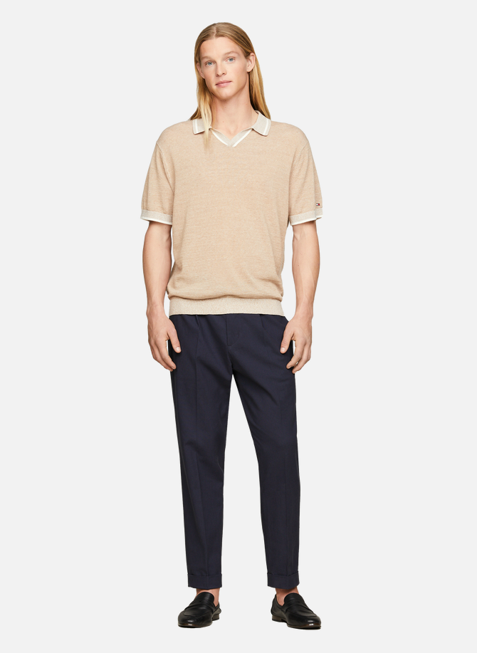 TOMMY HILFIGER linen and cotton Polo
