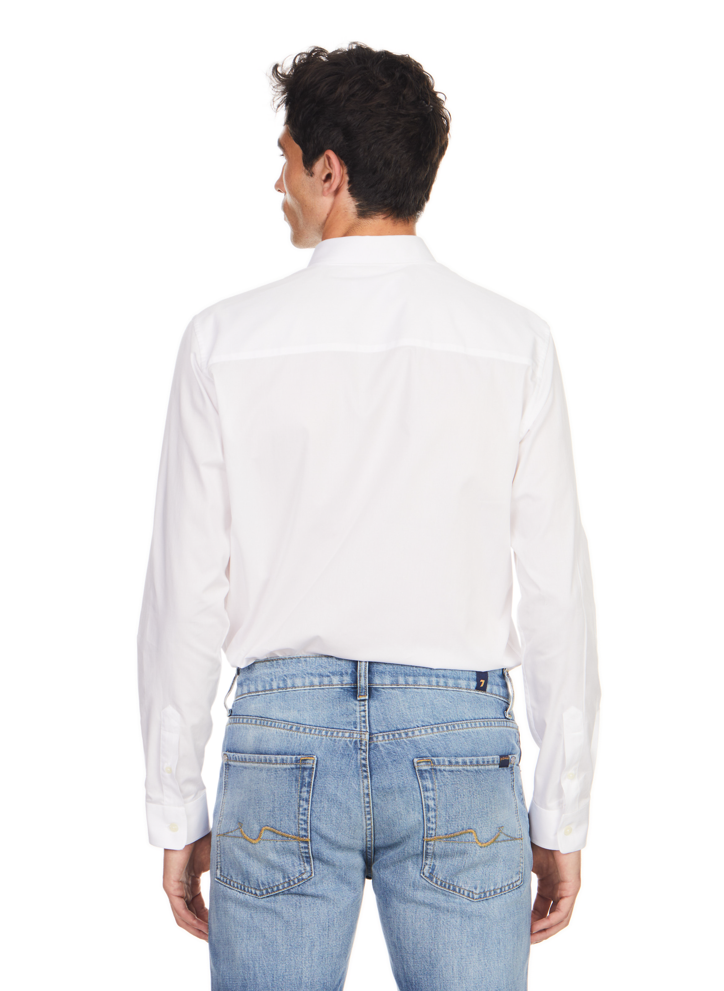 Long-sleeved cotton shirt White