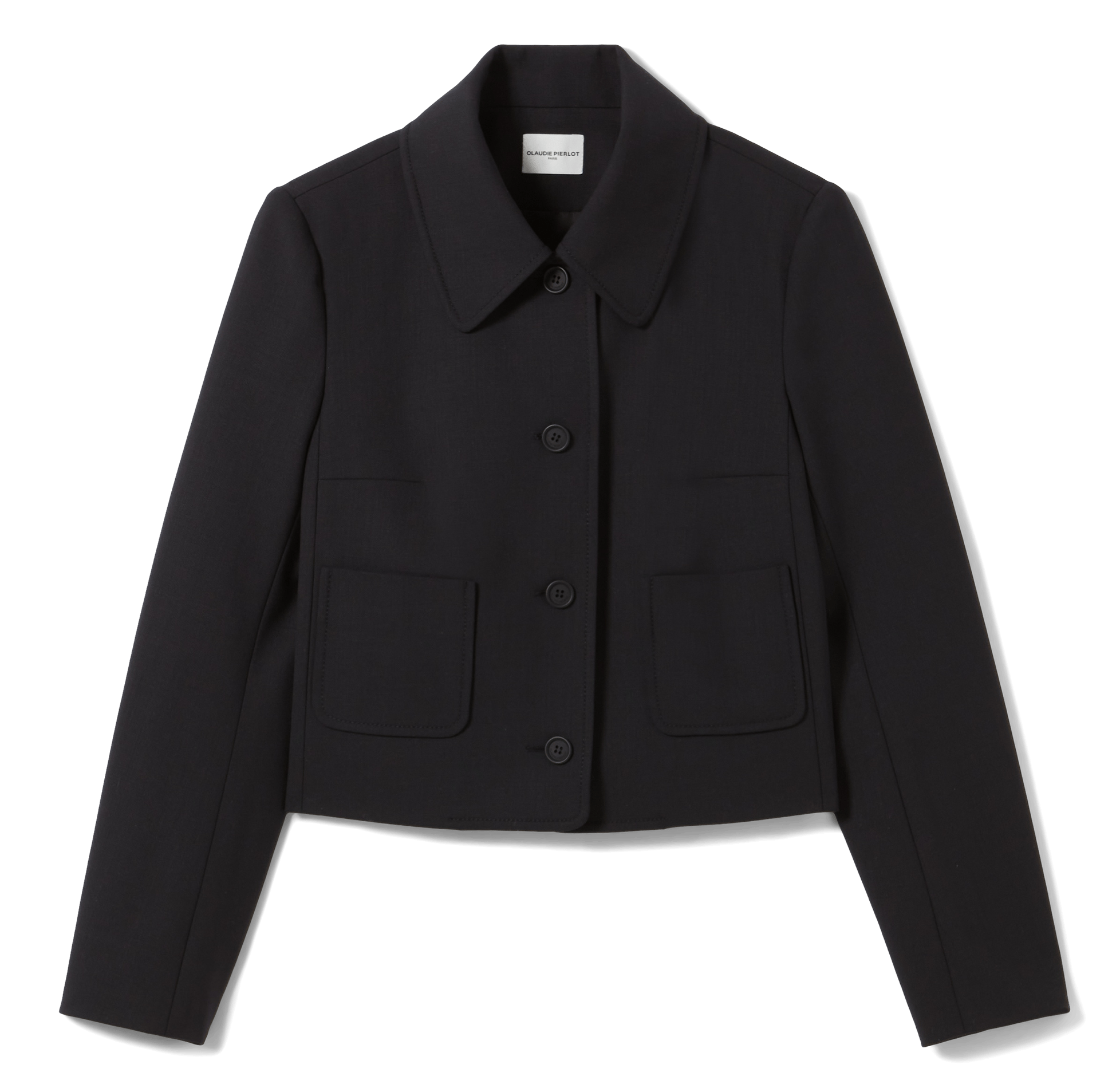 Veste col classique en laine mélangée CLAUDIE PIERLOT Noir