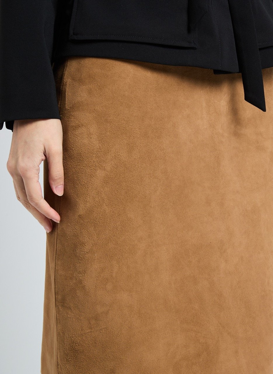 Jupe Volu en cuir de chèvre SAISON 1865 Marron