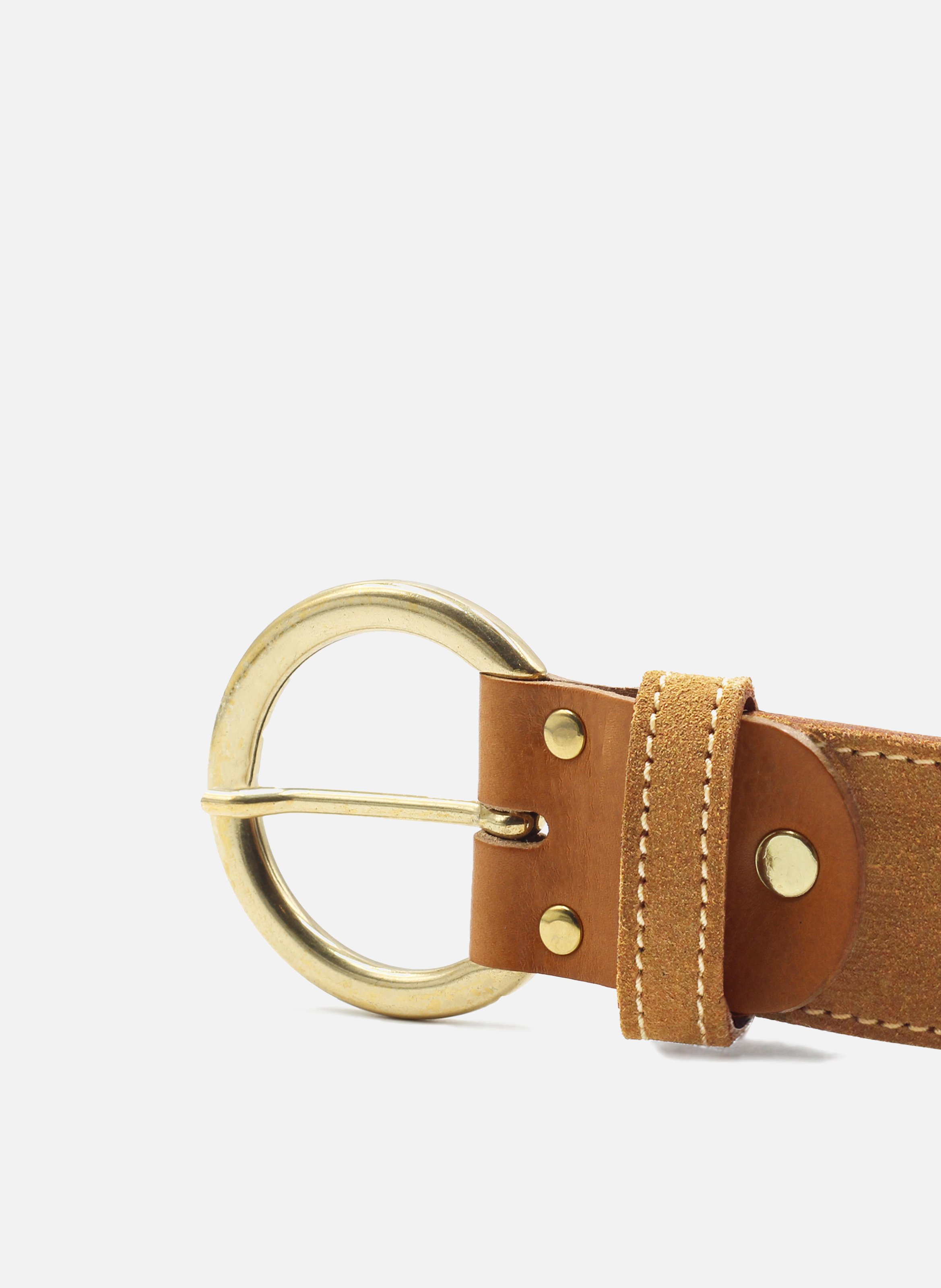 Ceinture bohème cuir daim JULES & JENN Marron