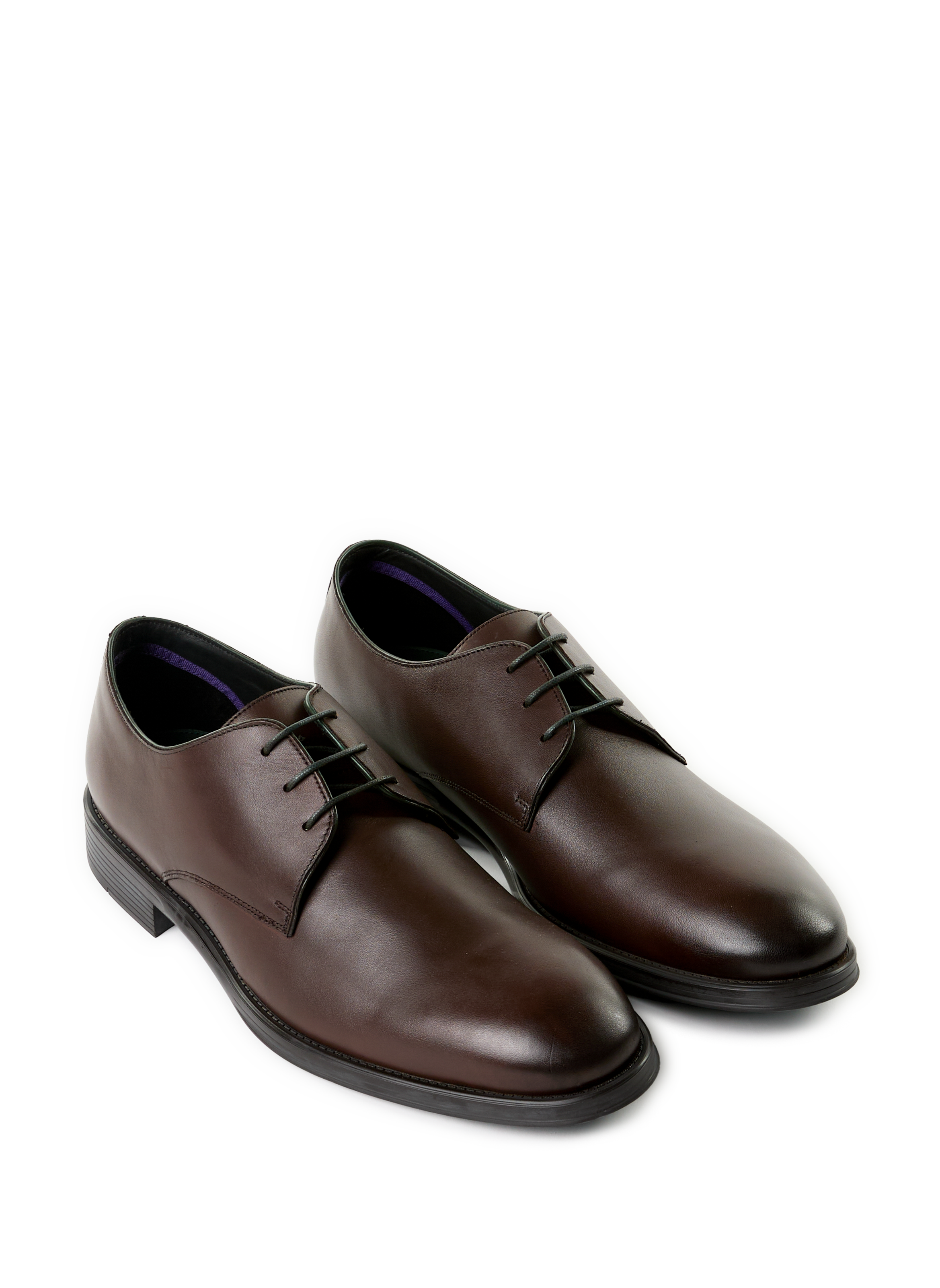 Calfskin leather lace-up loafers PAUL SMITH Brown