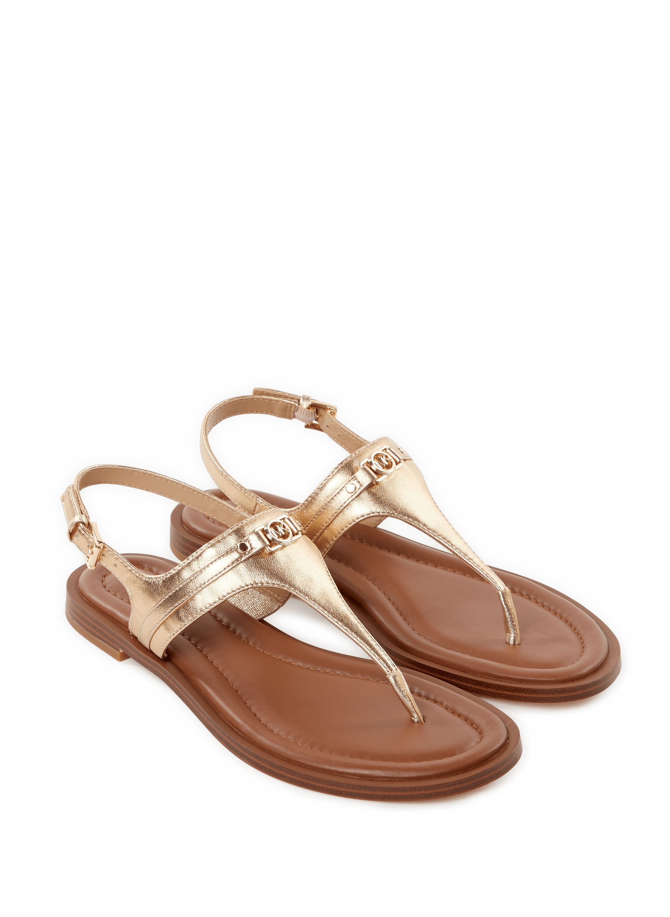 Sandales plates en cuir                   MICHAEL KORS Doré