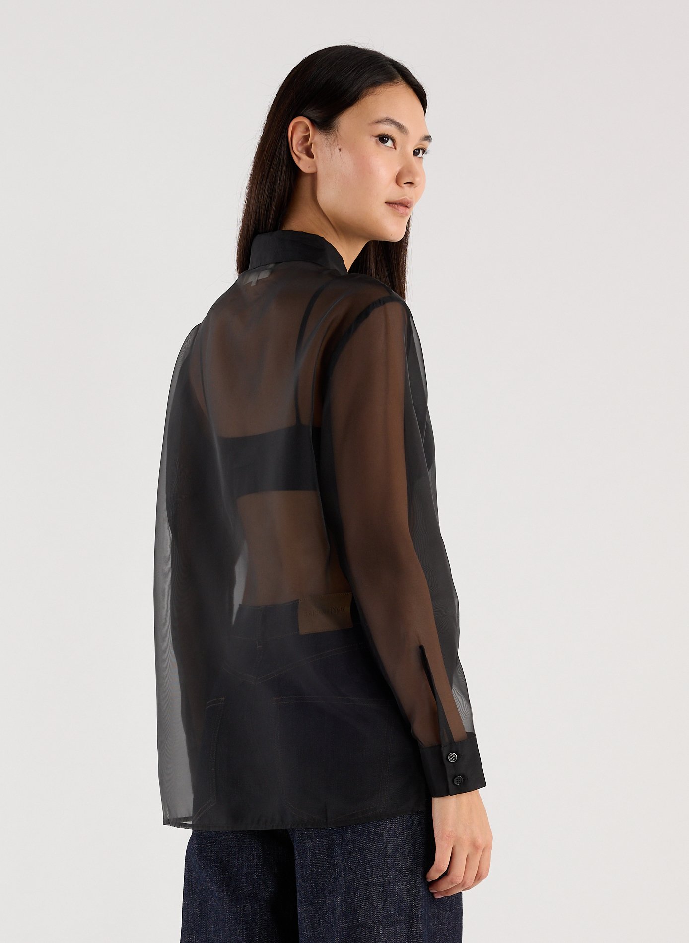 Sheer fluid shirt SAISON 1865 Black