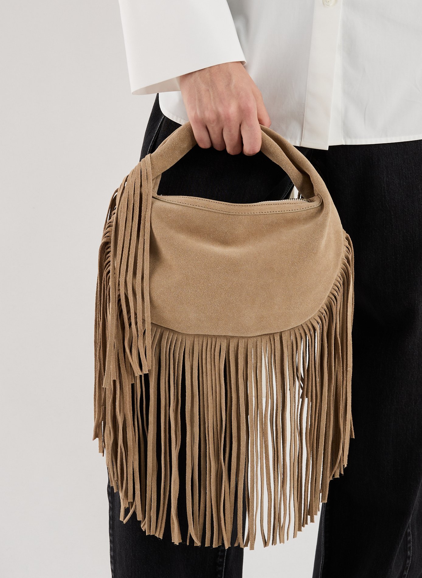 Mini sac Agnes en curir suédé FLATTERED Marron