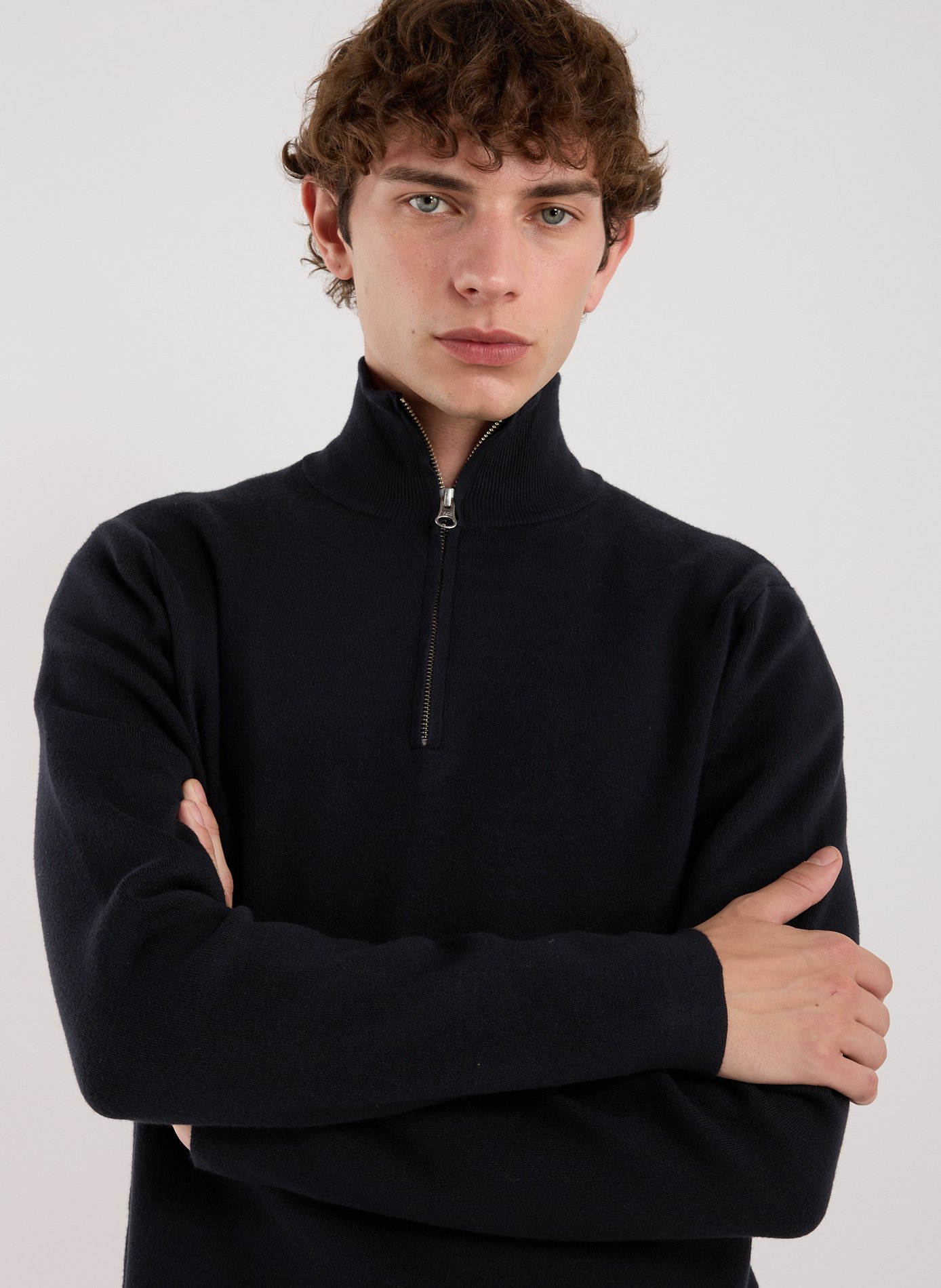 Pull droit à col montant SAMSOE SAMSOE Bleu