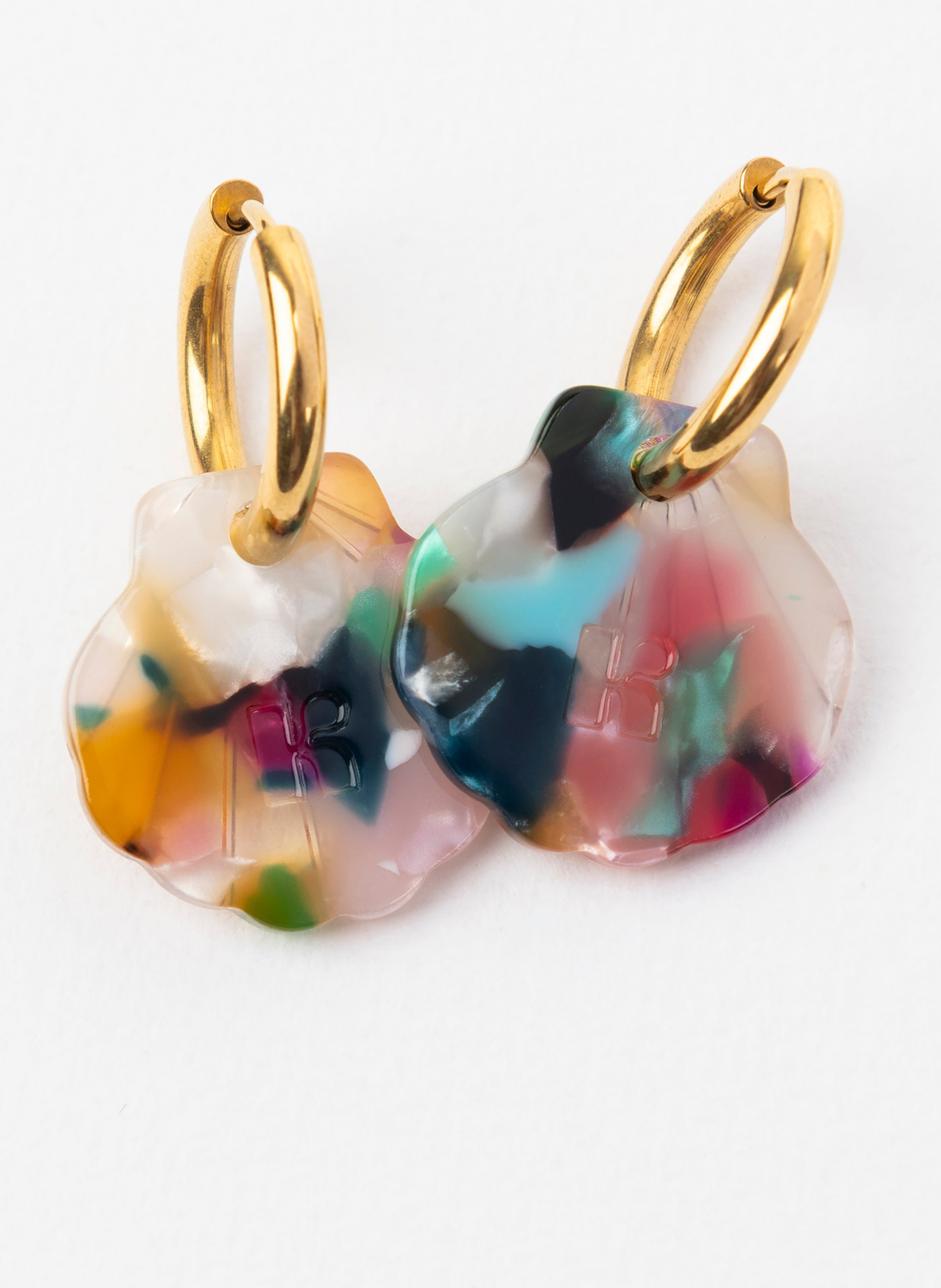 Boucles d'oreilles baby mermaid avec anneaux en acier inoxydable argenté KURAGE GINZA Multicolore