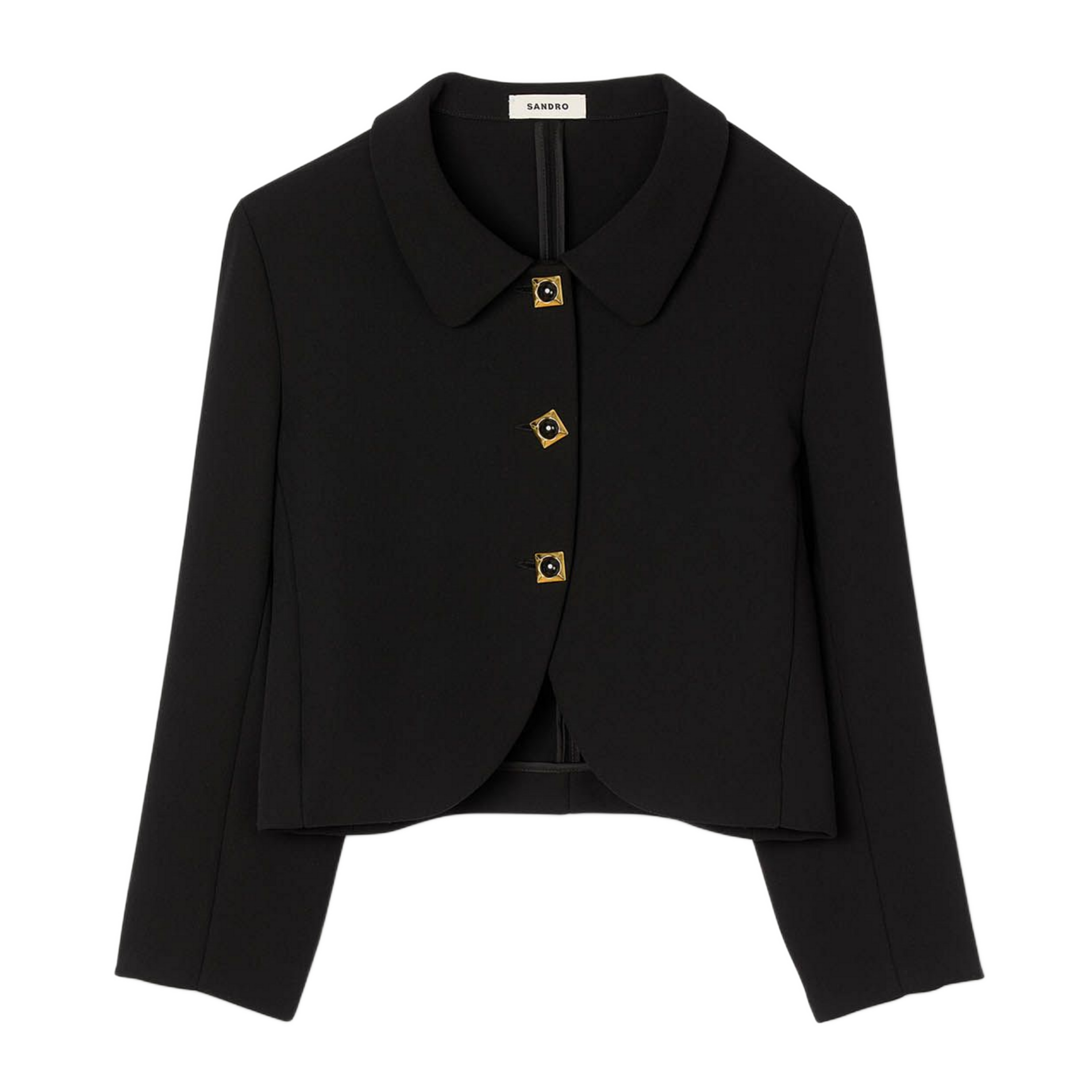 Veste courte unie à boutons fantaisie SANDRO Noir